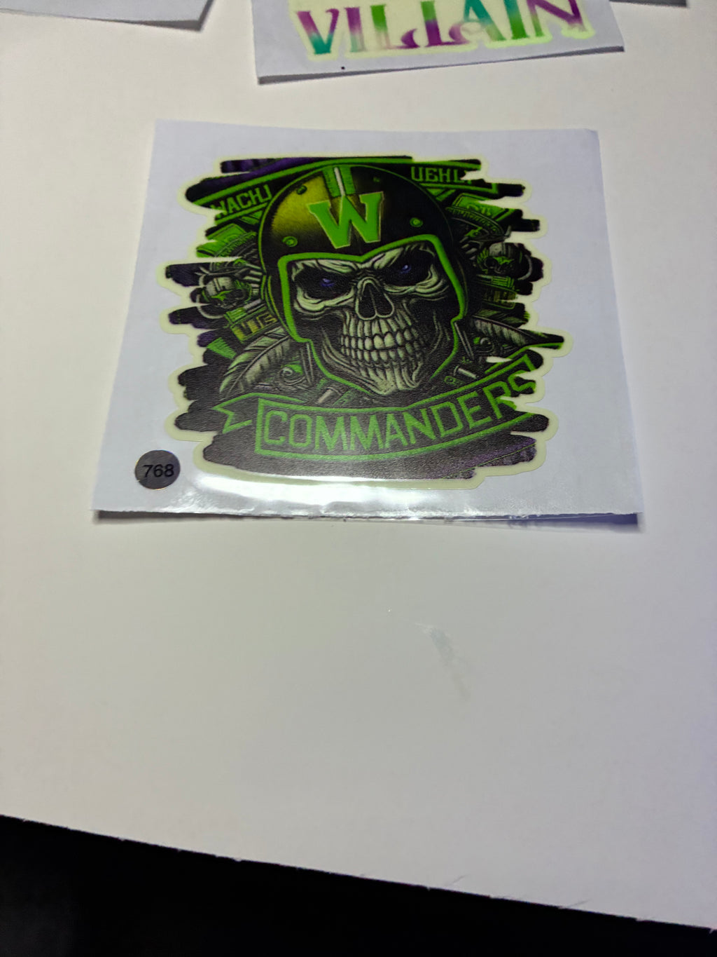 Commanders glow in dark decal 768