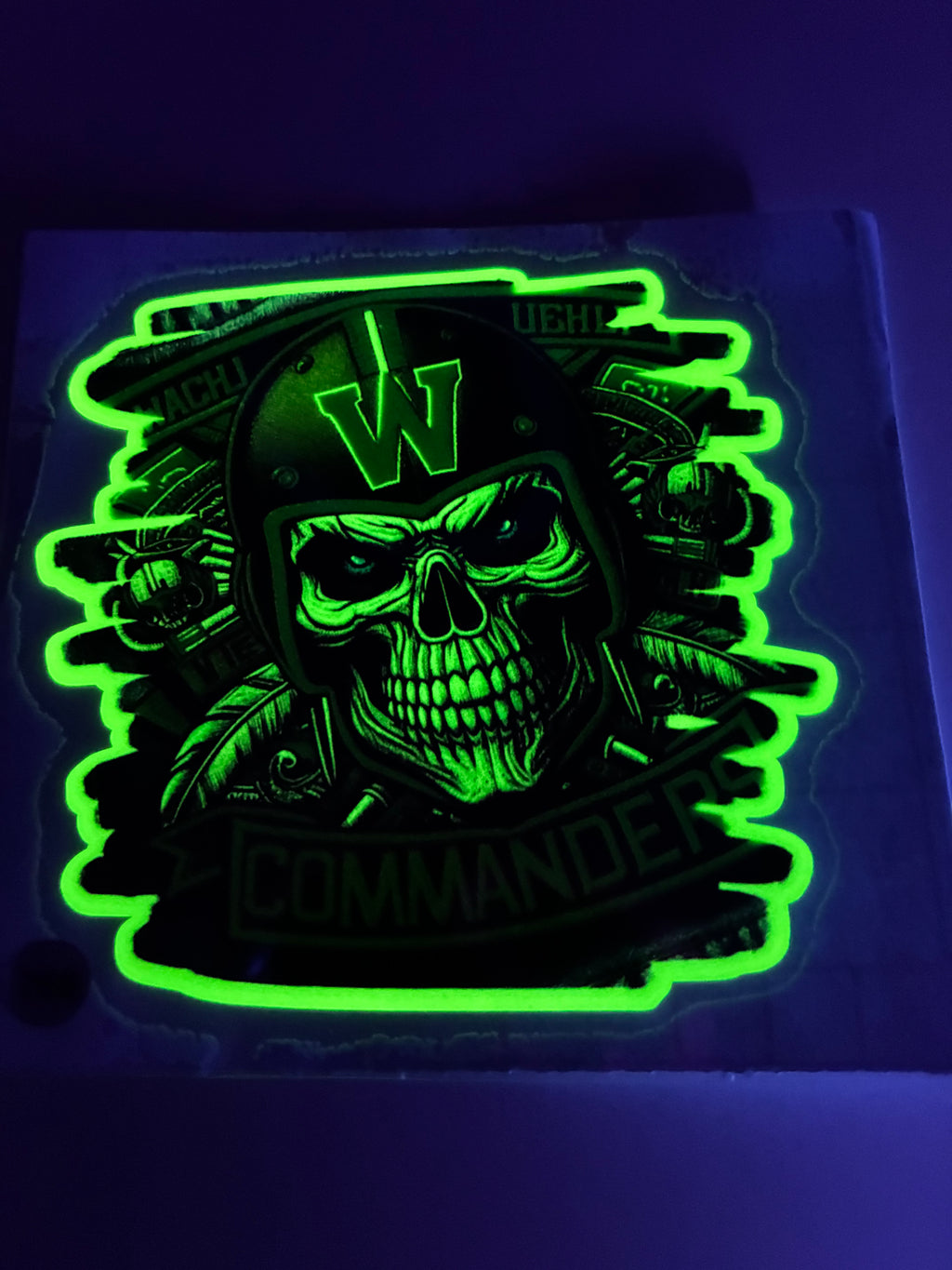 Commanders glow in dark decal 768