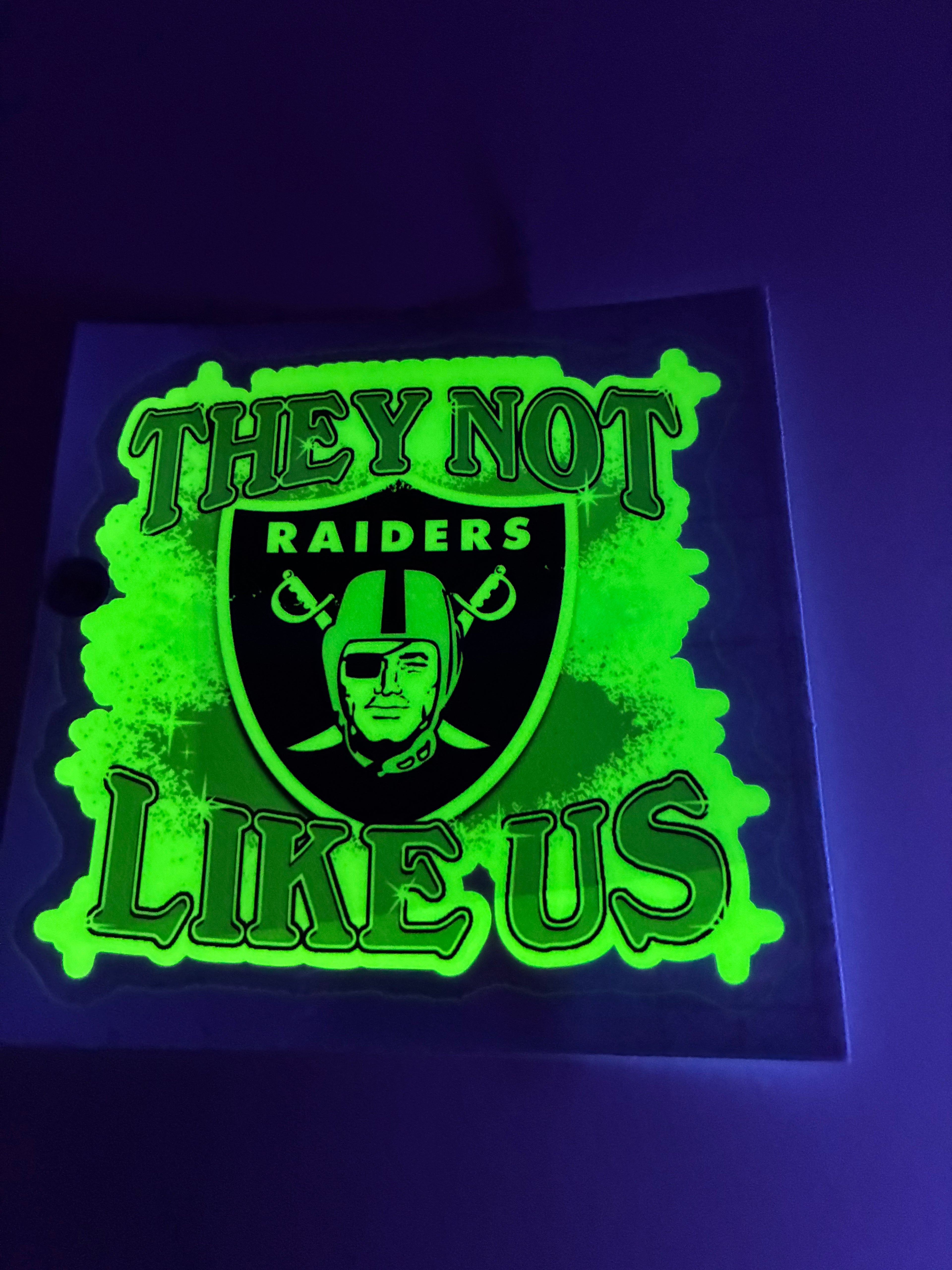 Raiders they not like us glow in dark 770