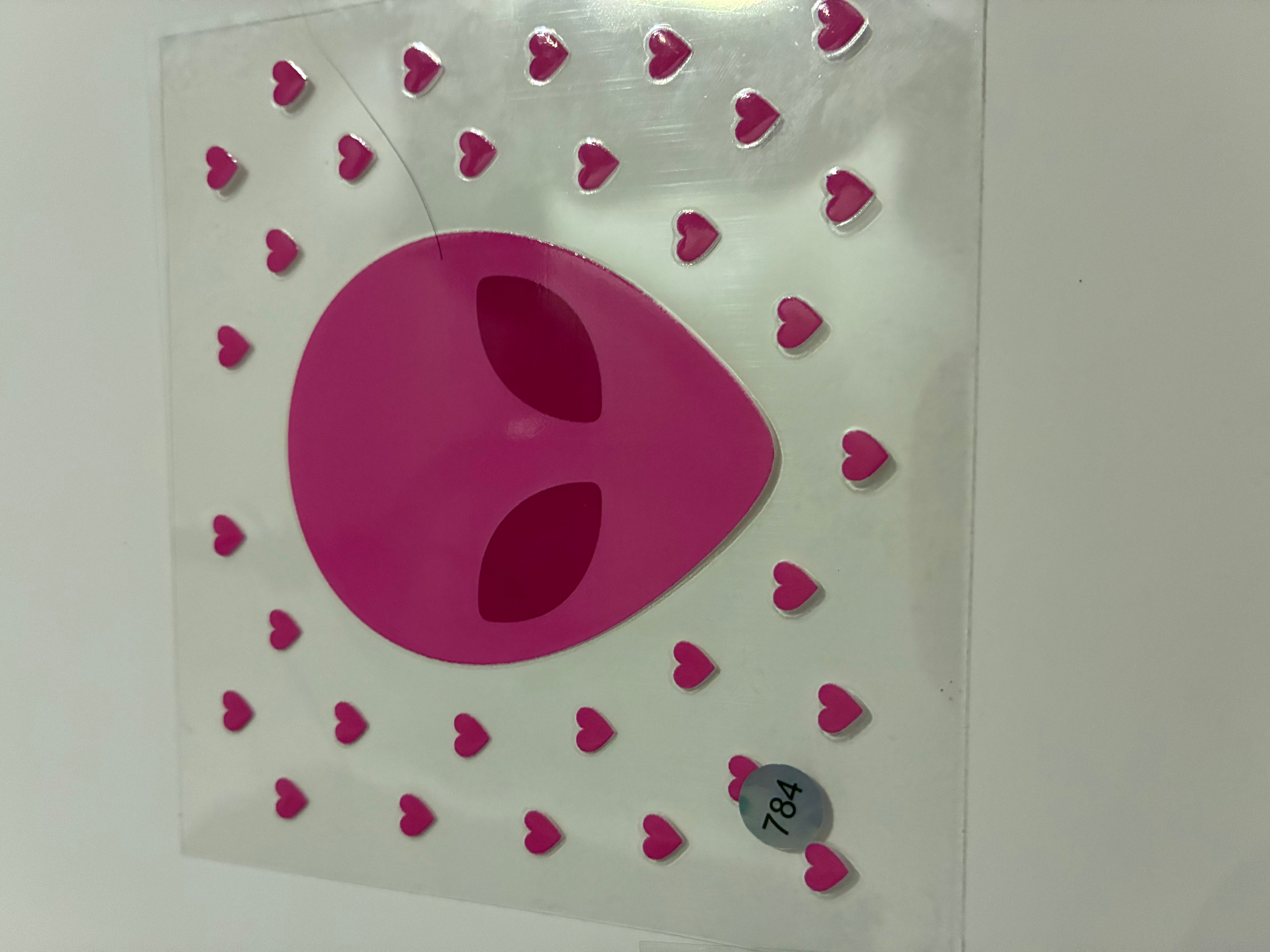 Pink alien decal 784