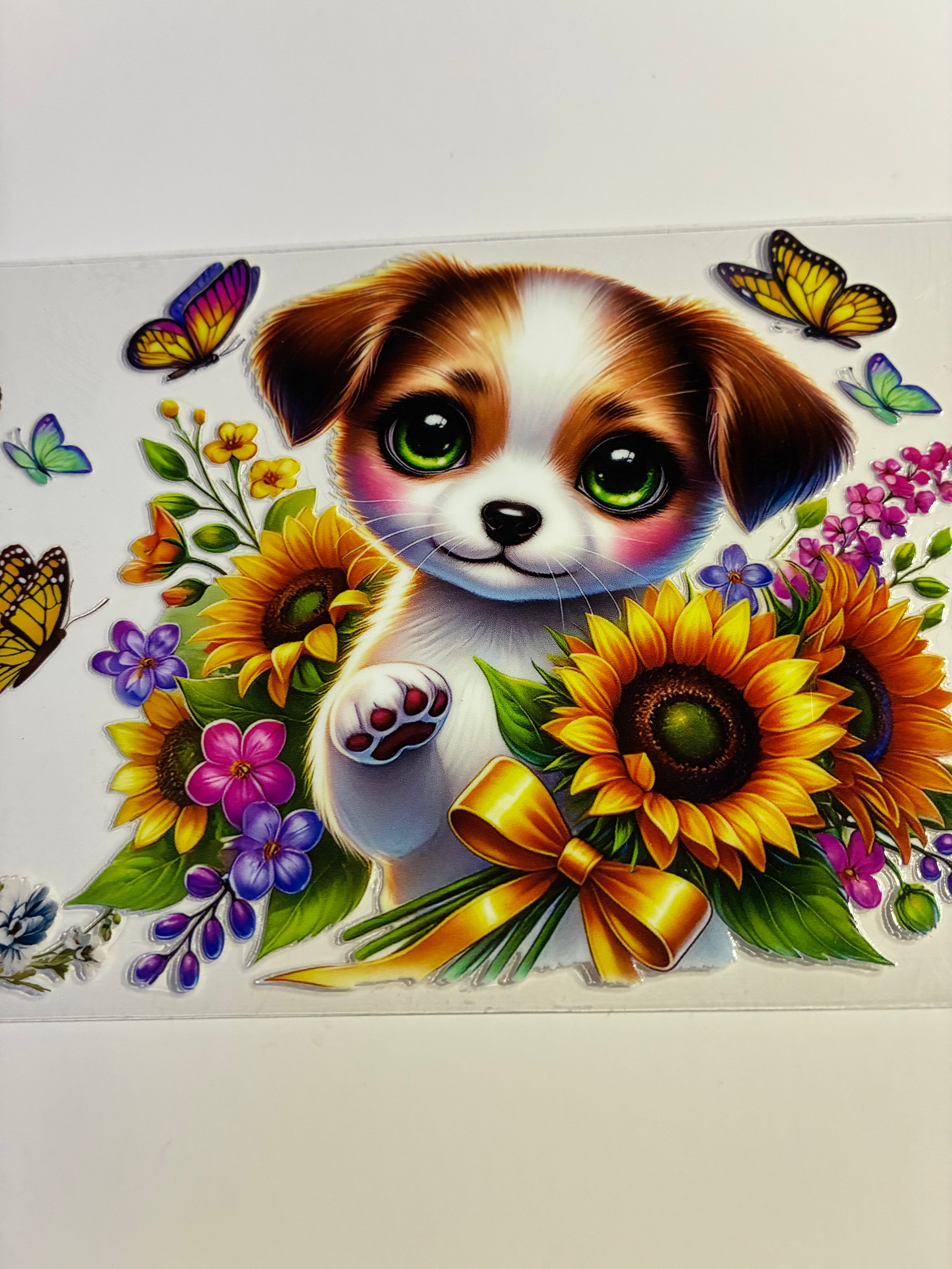 Dog with flowers 928