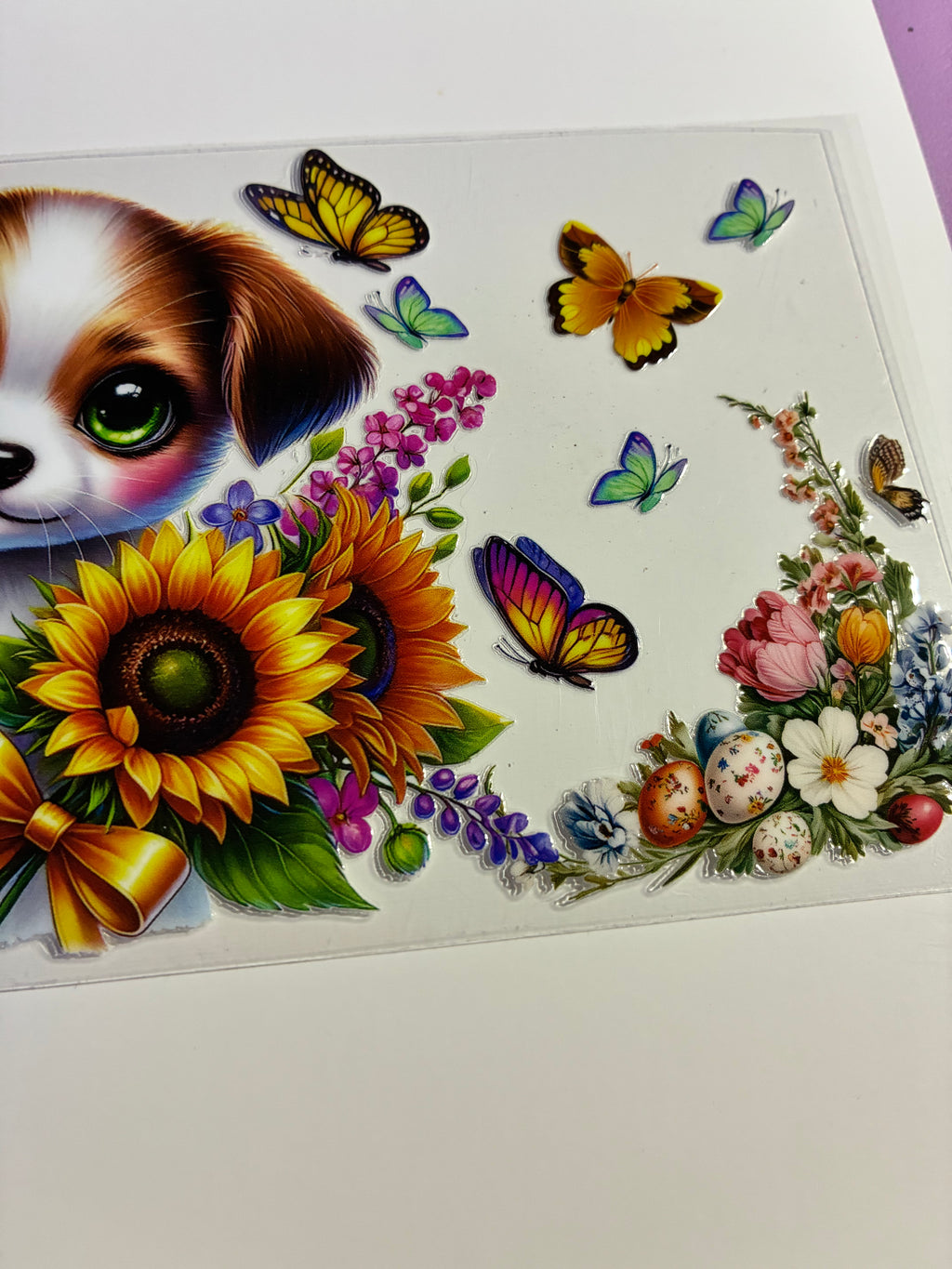 Dog with flowers 928