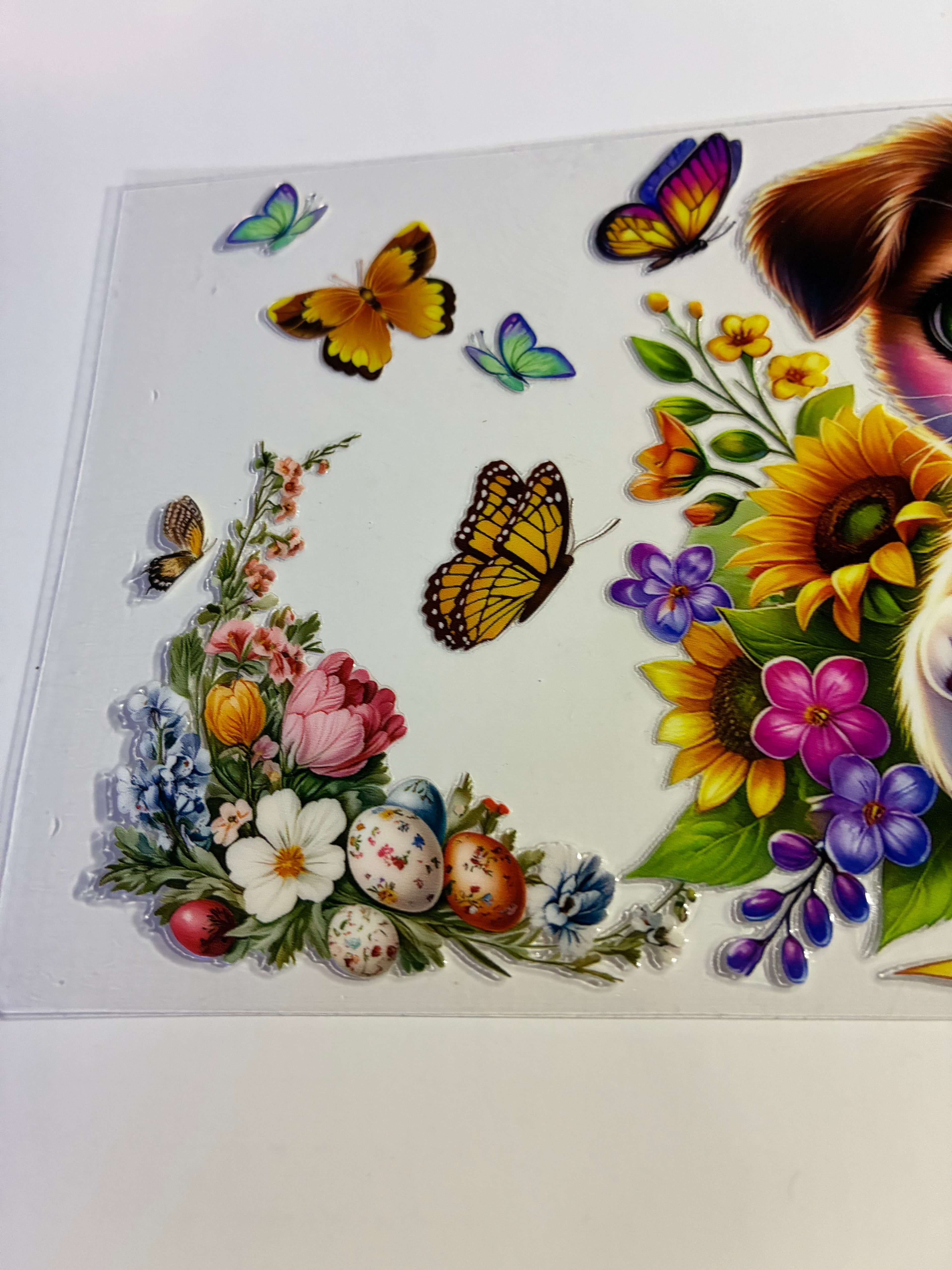 Dog with flowers 928