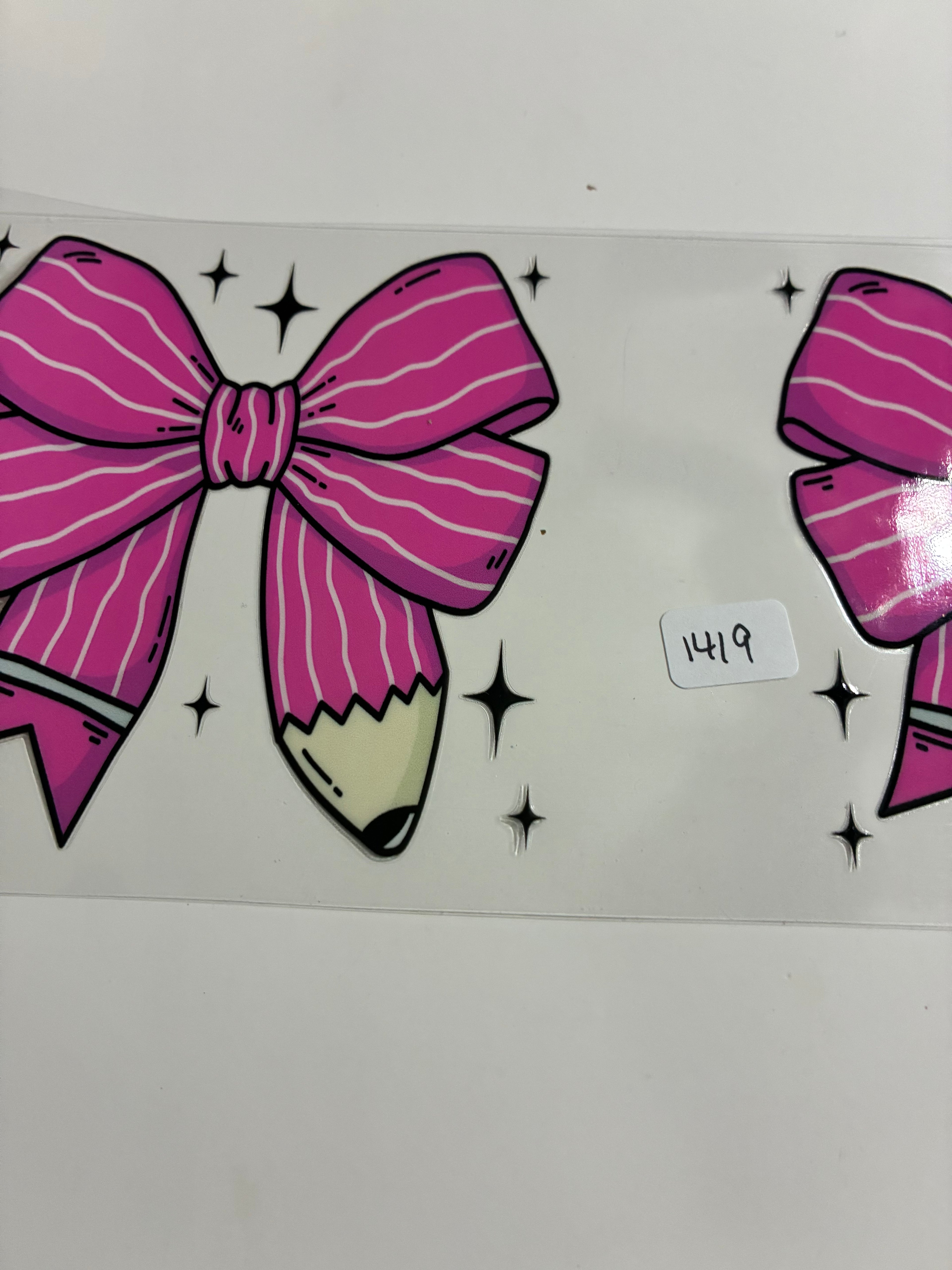 Pink pencil bow 1419