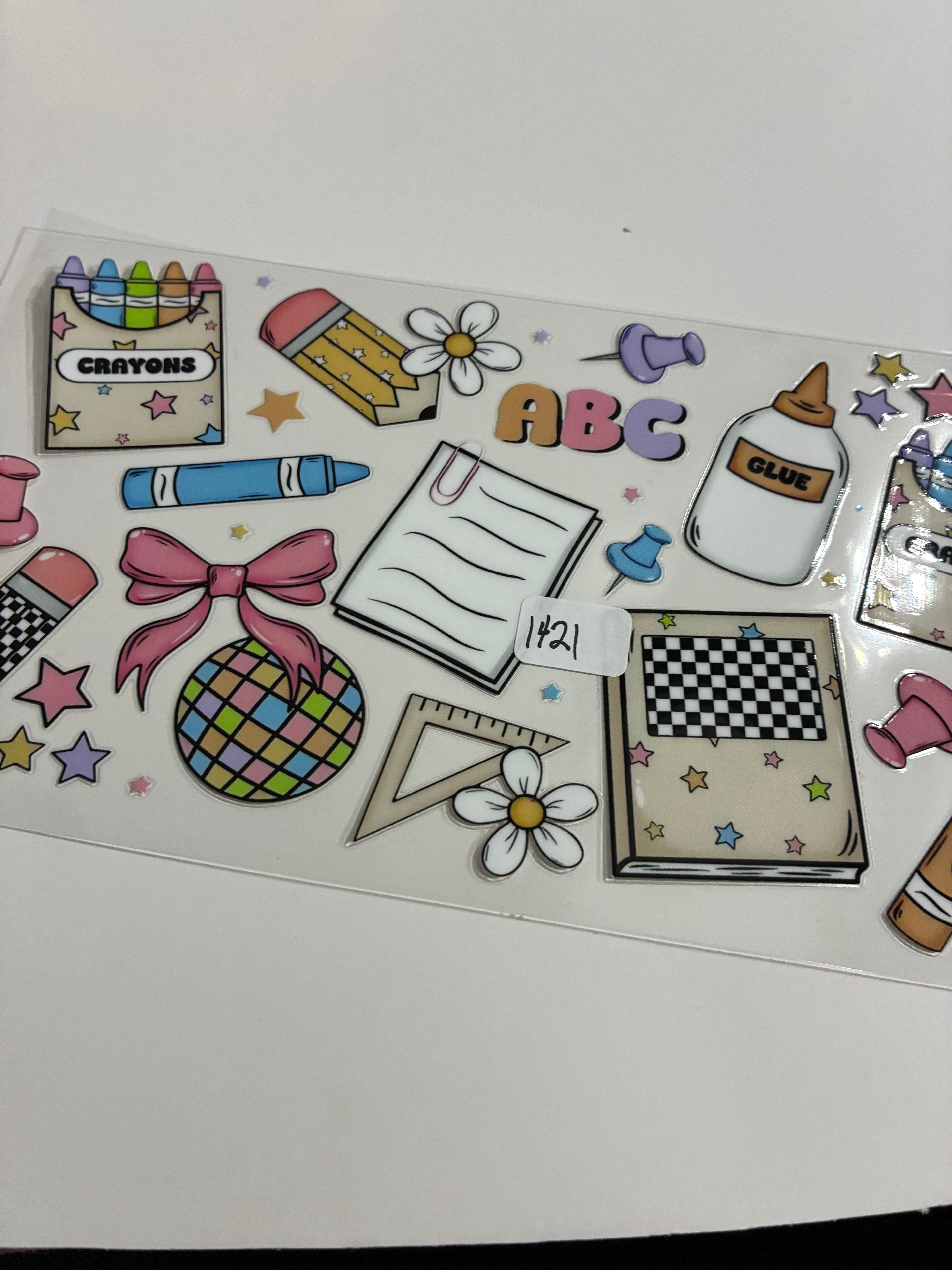 School supplies and bow 1421