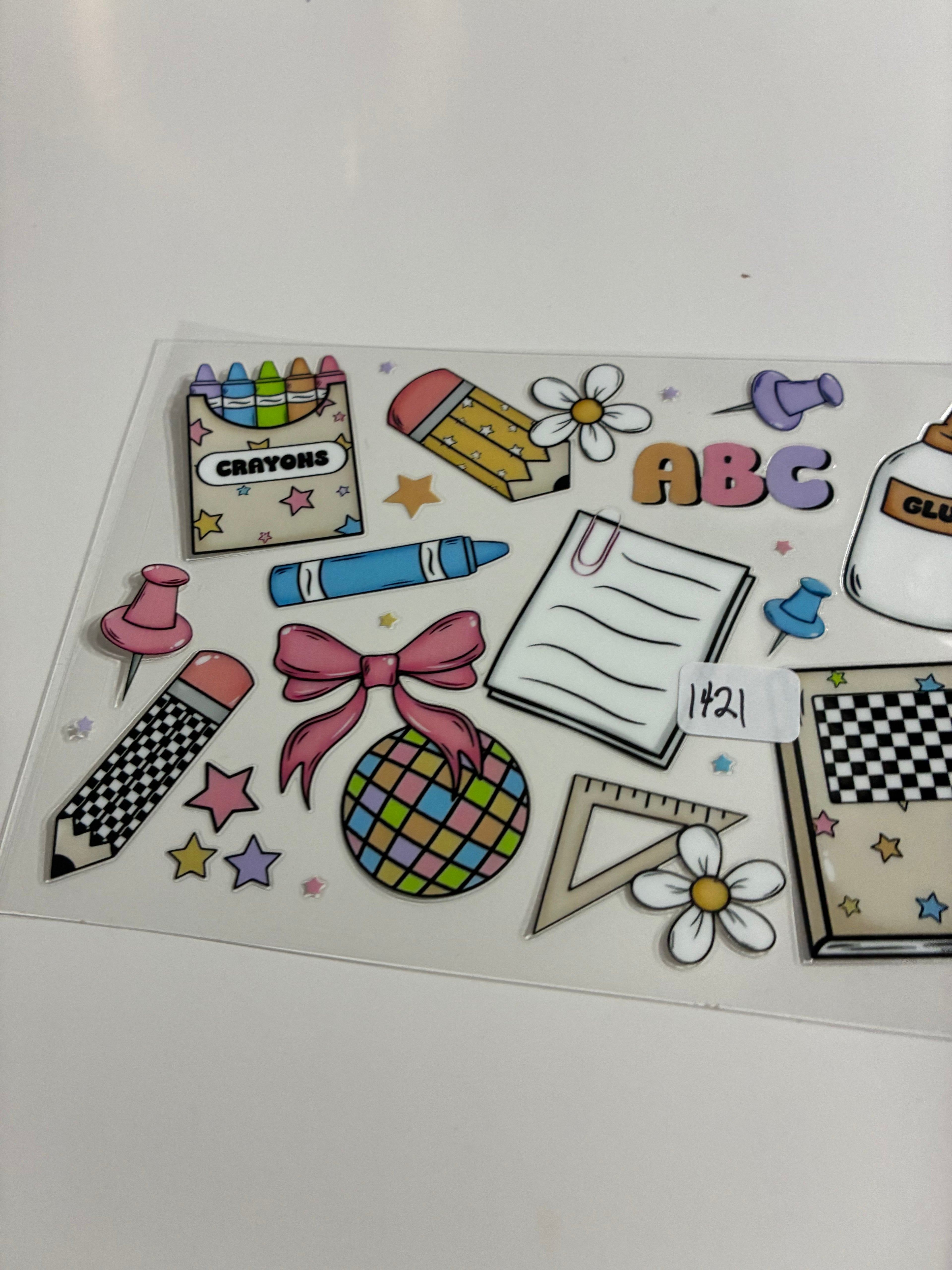 School supplies and bow 1421
