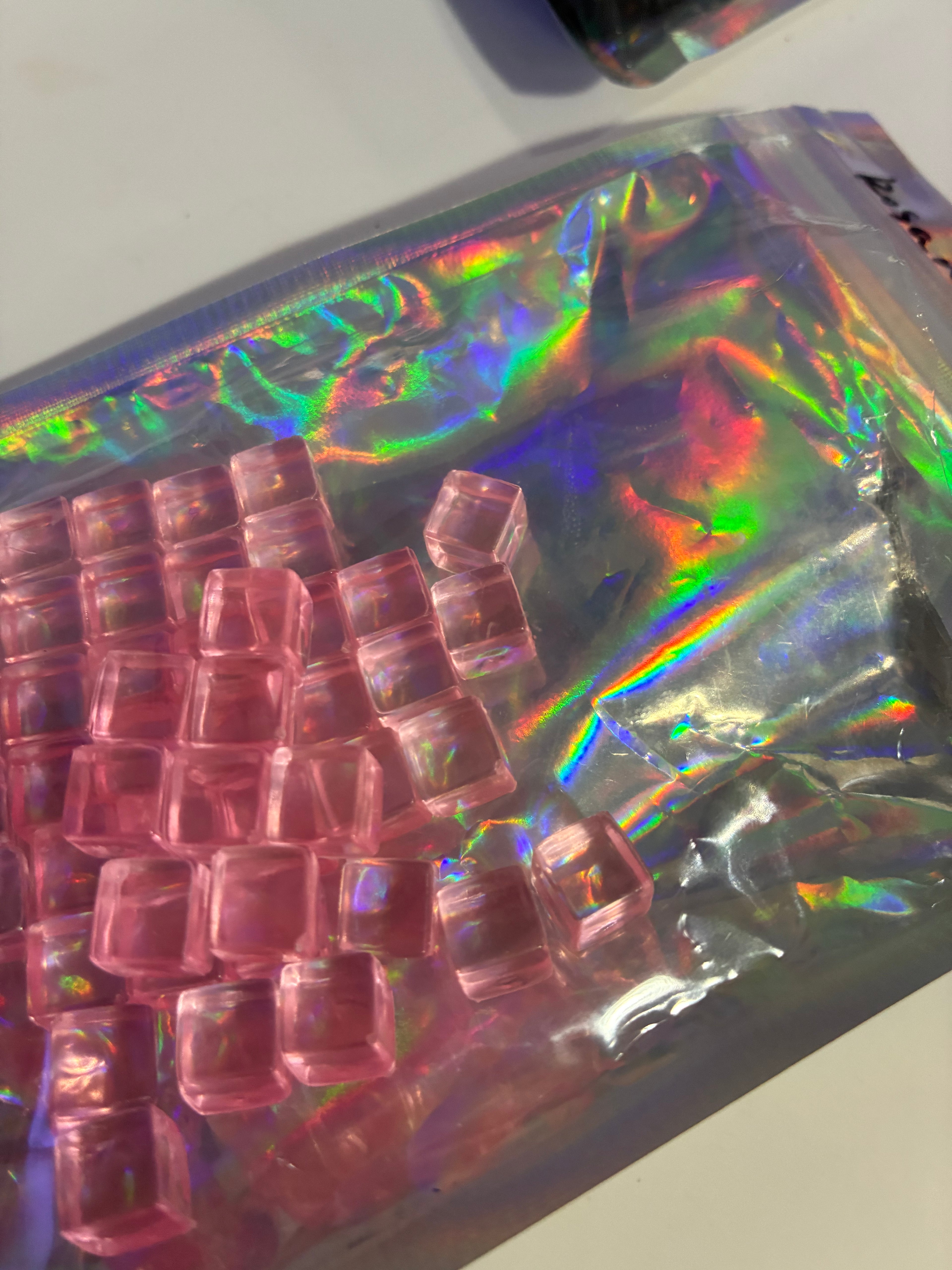 Pink square ice