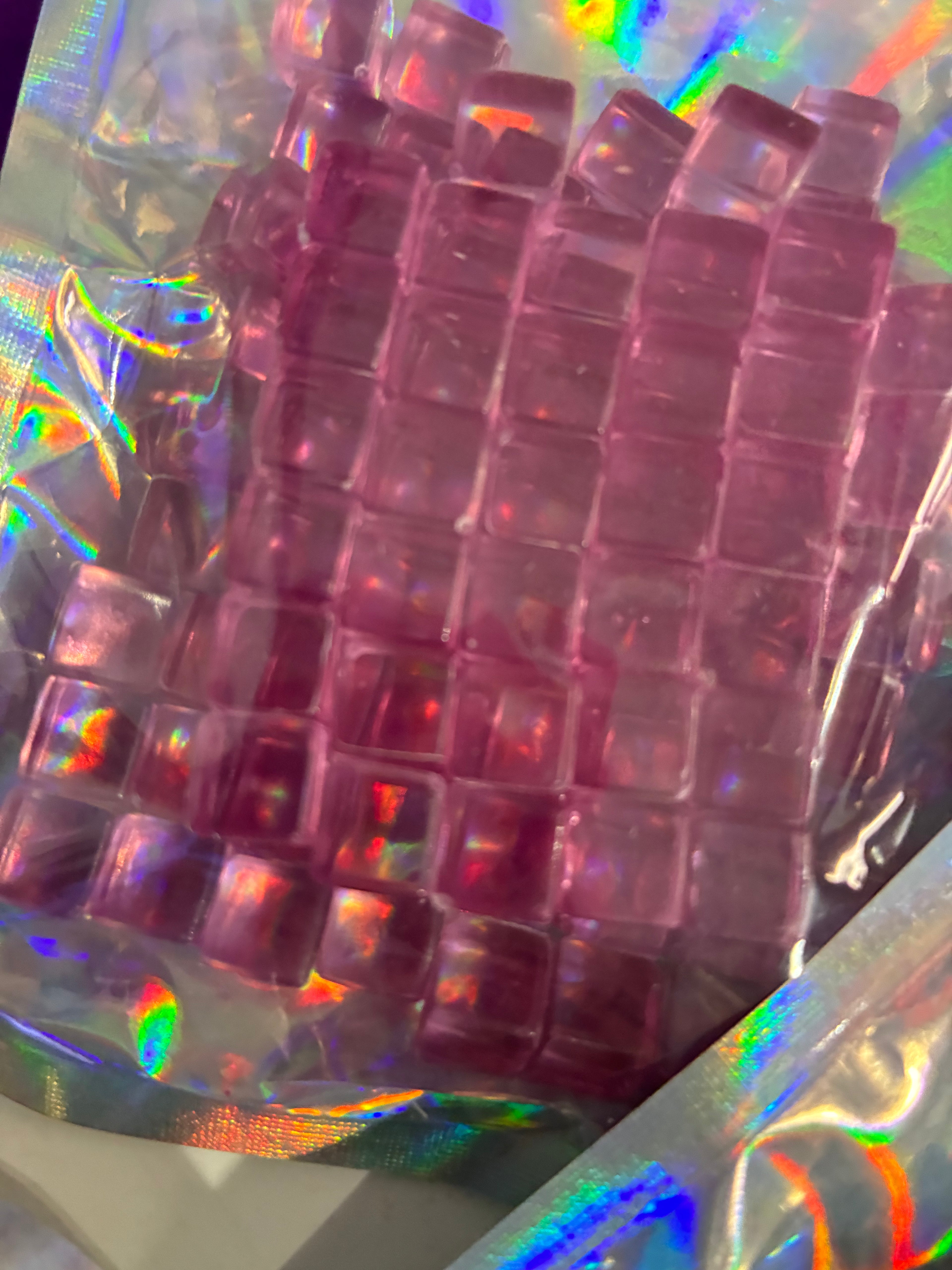 Purple pink square ice