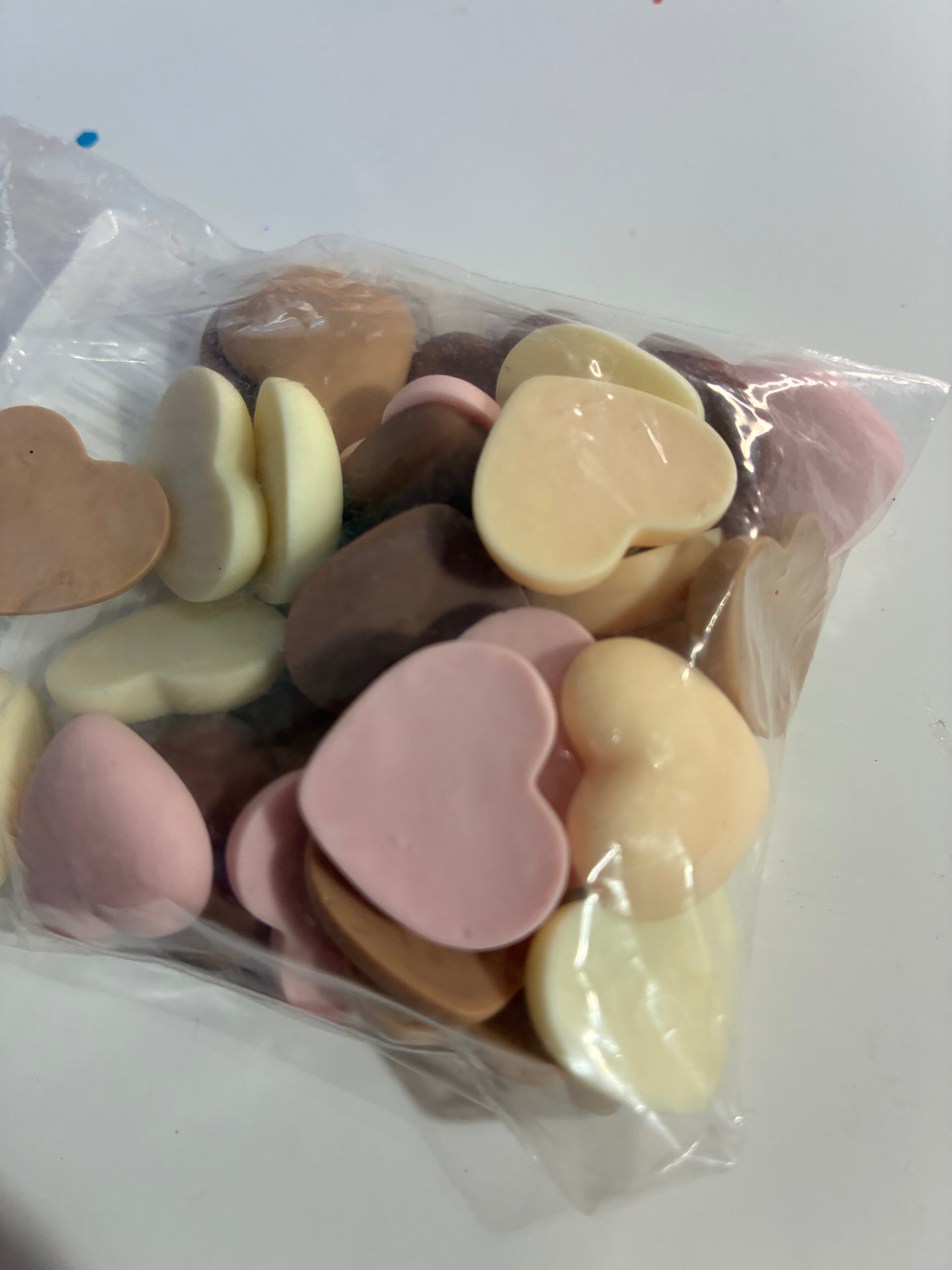 Neutral and light pink hearts
