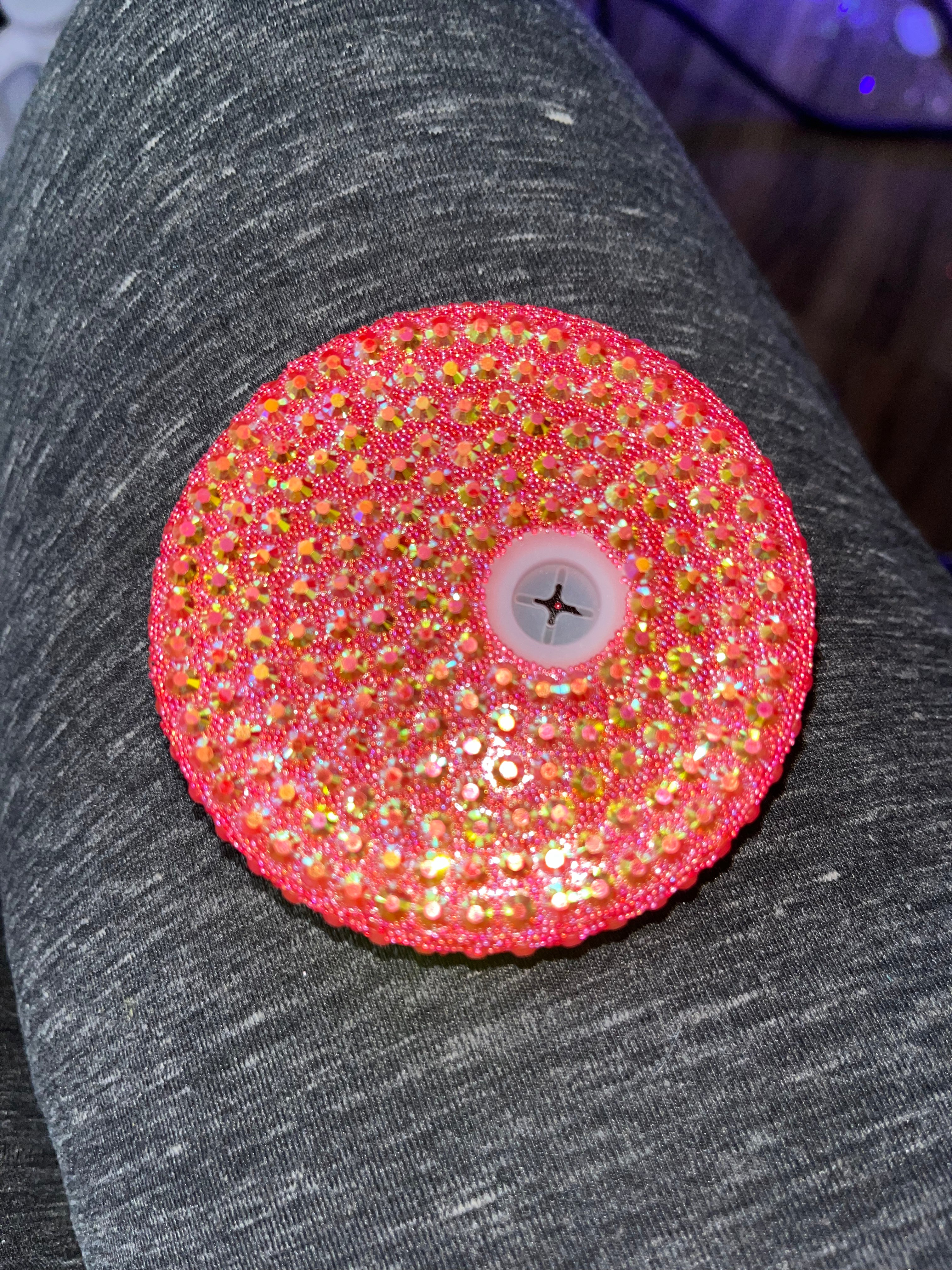 Red rhinestone lid