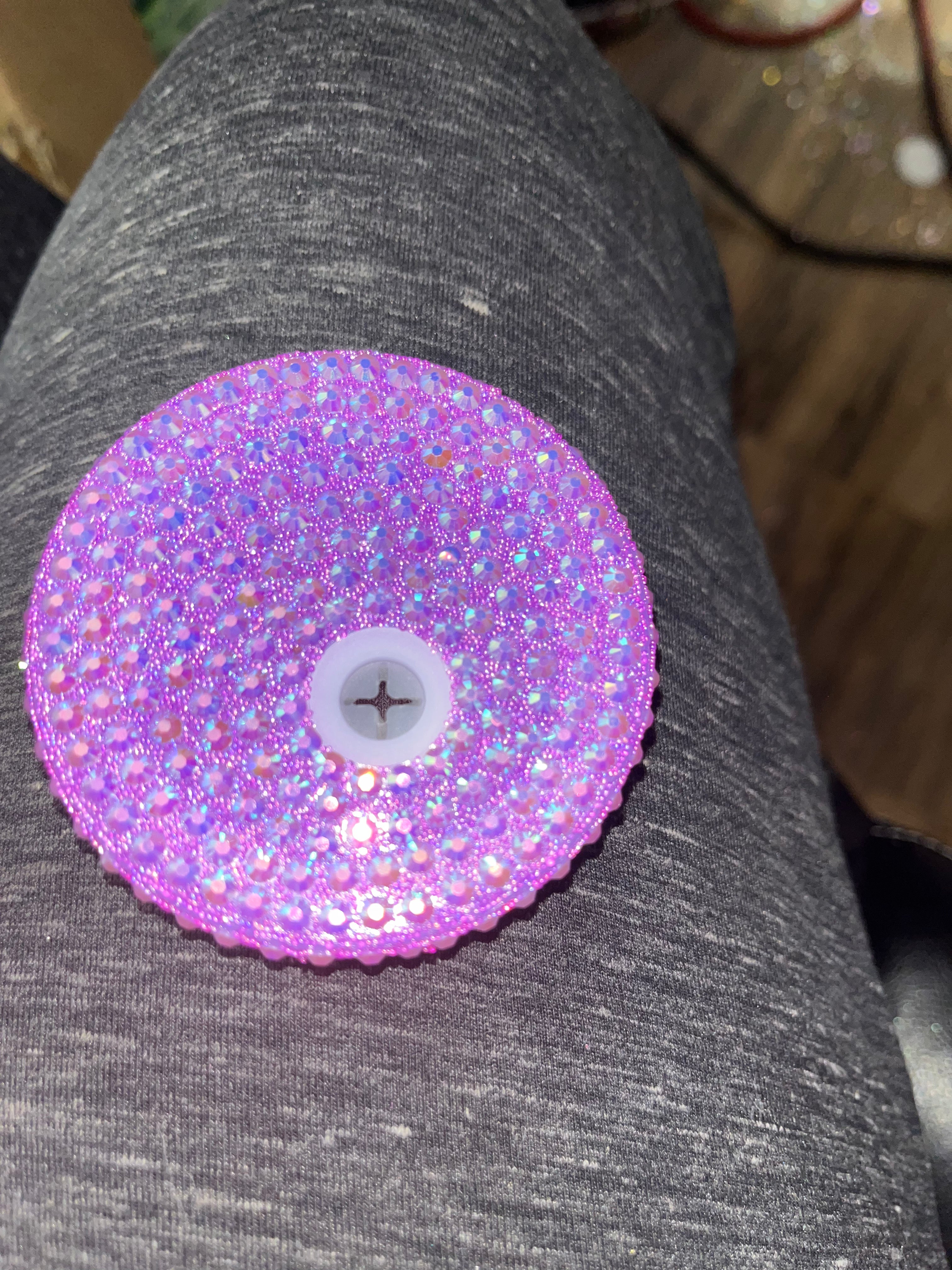 Purple rhinestone lid
