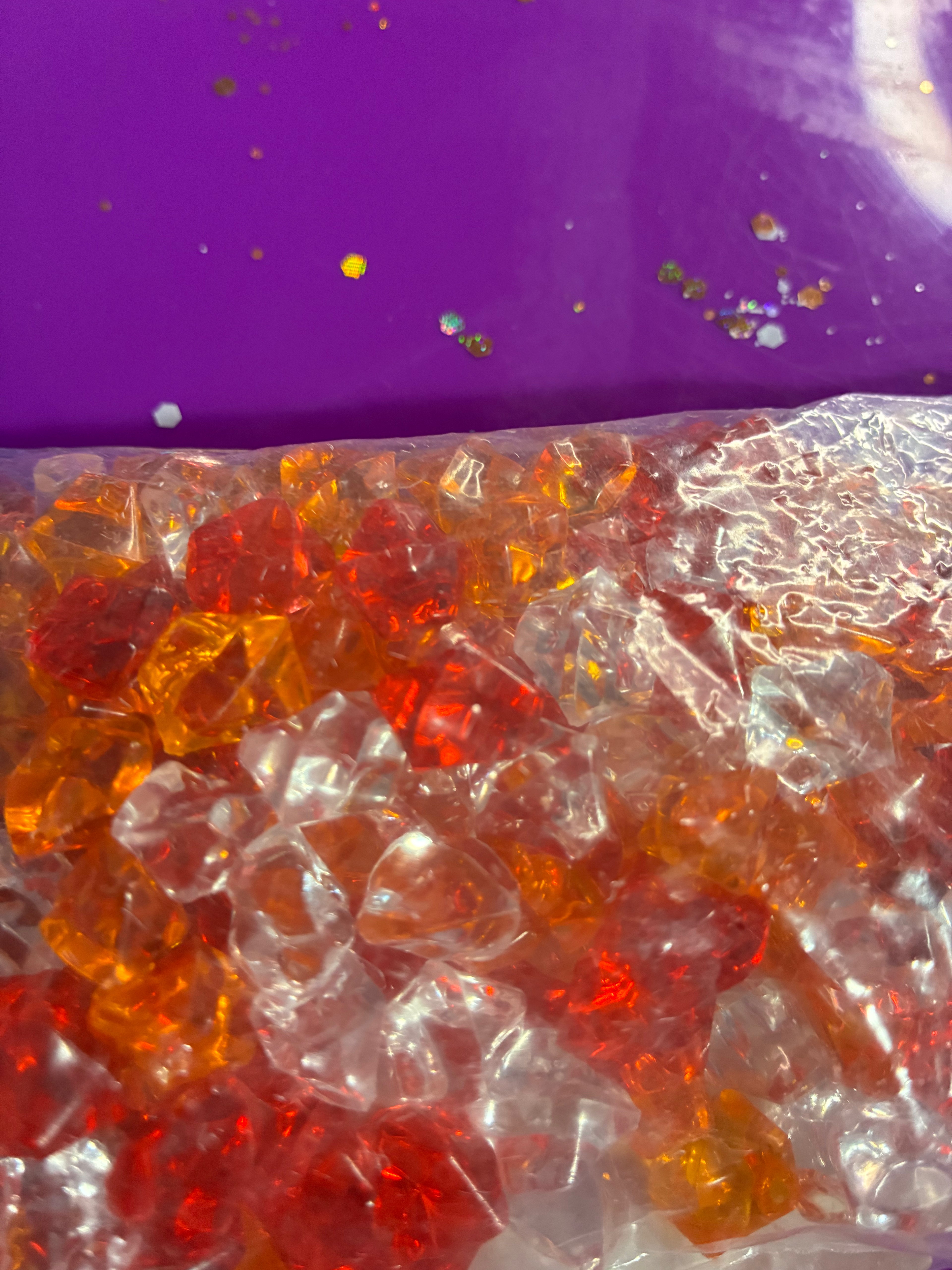 Red orange white ice
