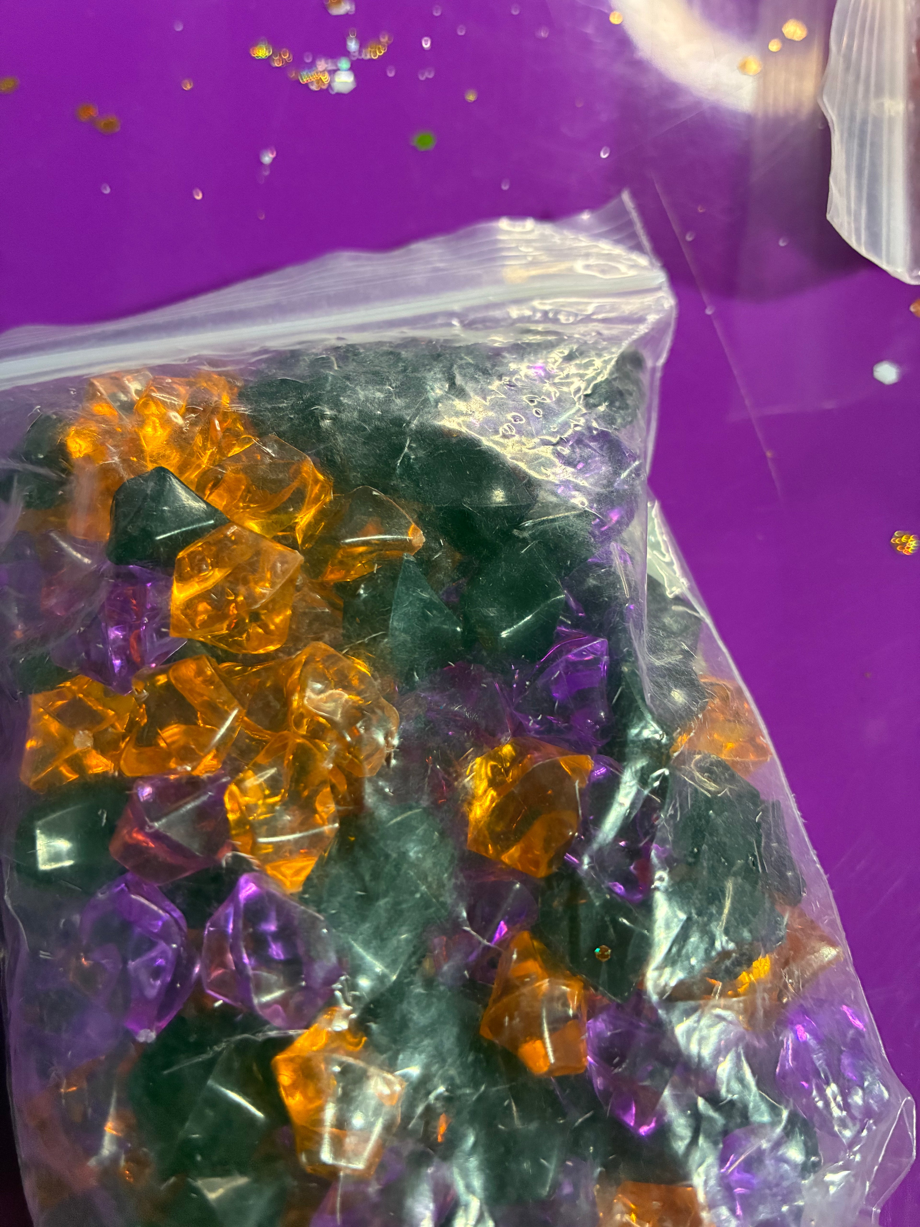 Orange purple black ice