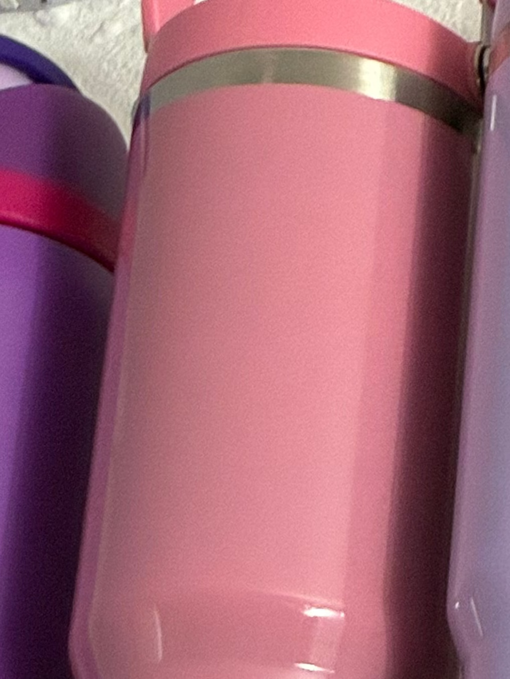 30oz light pink handle tumbler