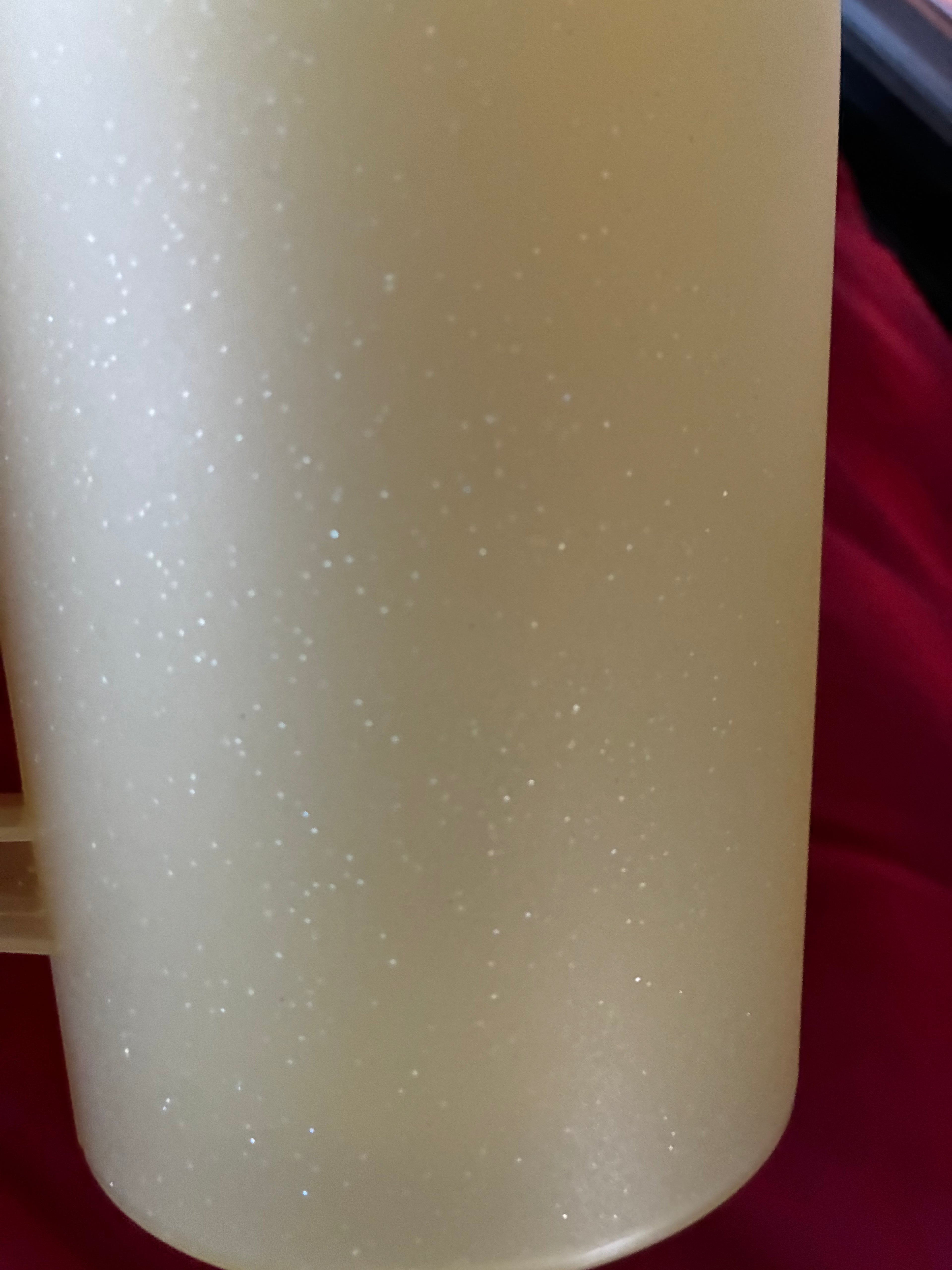 34oz yellow glitter trucker cup