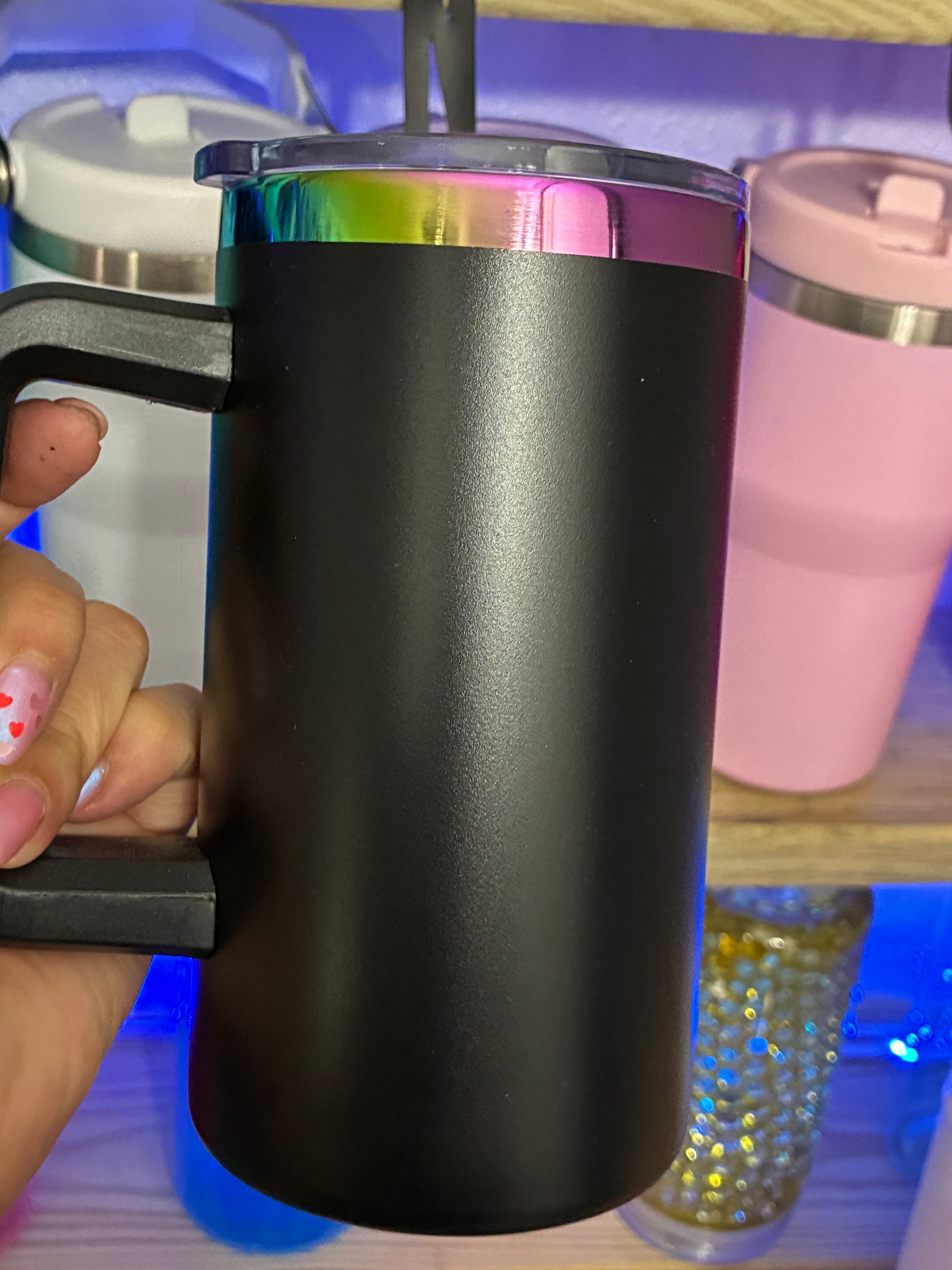 20oz coffee cup rainbow rim stainless steel