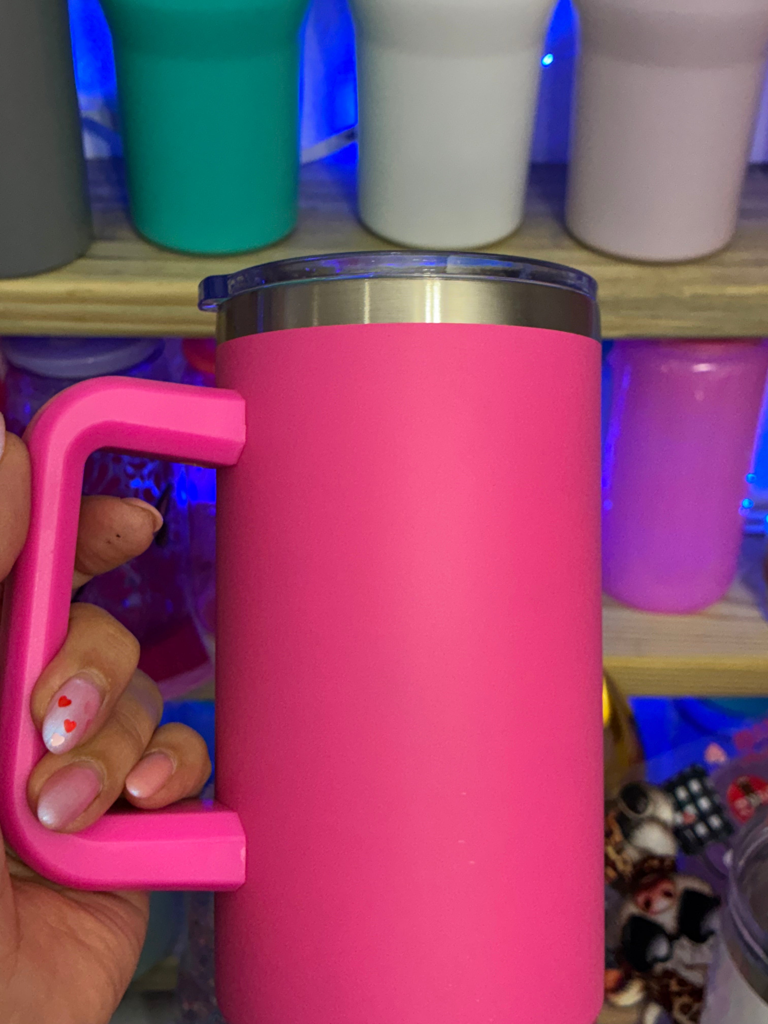 20oz hot pink coffe cup stainless steel