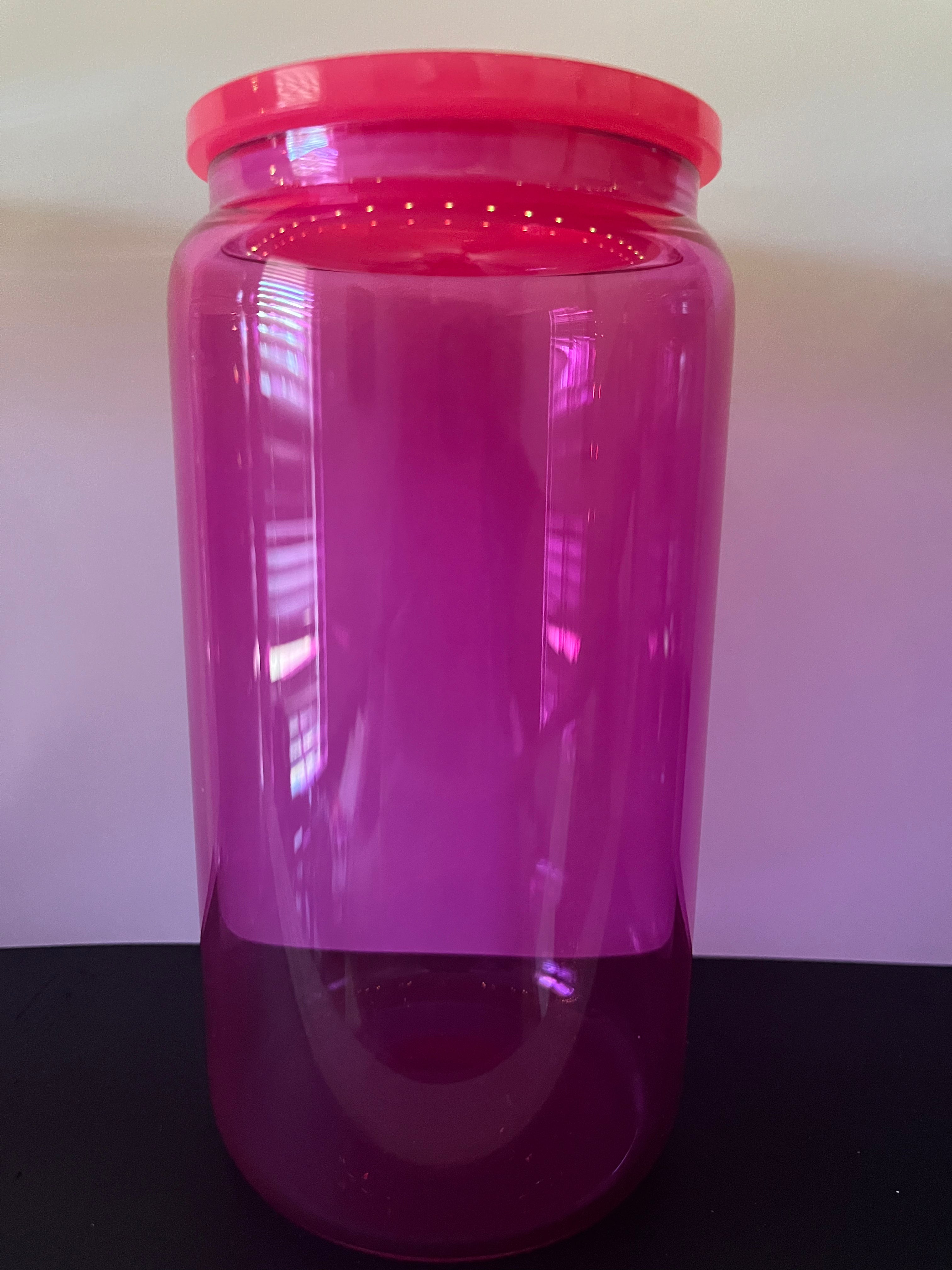 Hot pink glass 16oz cup