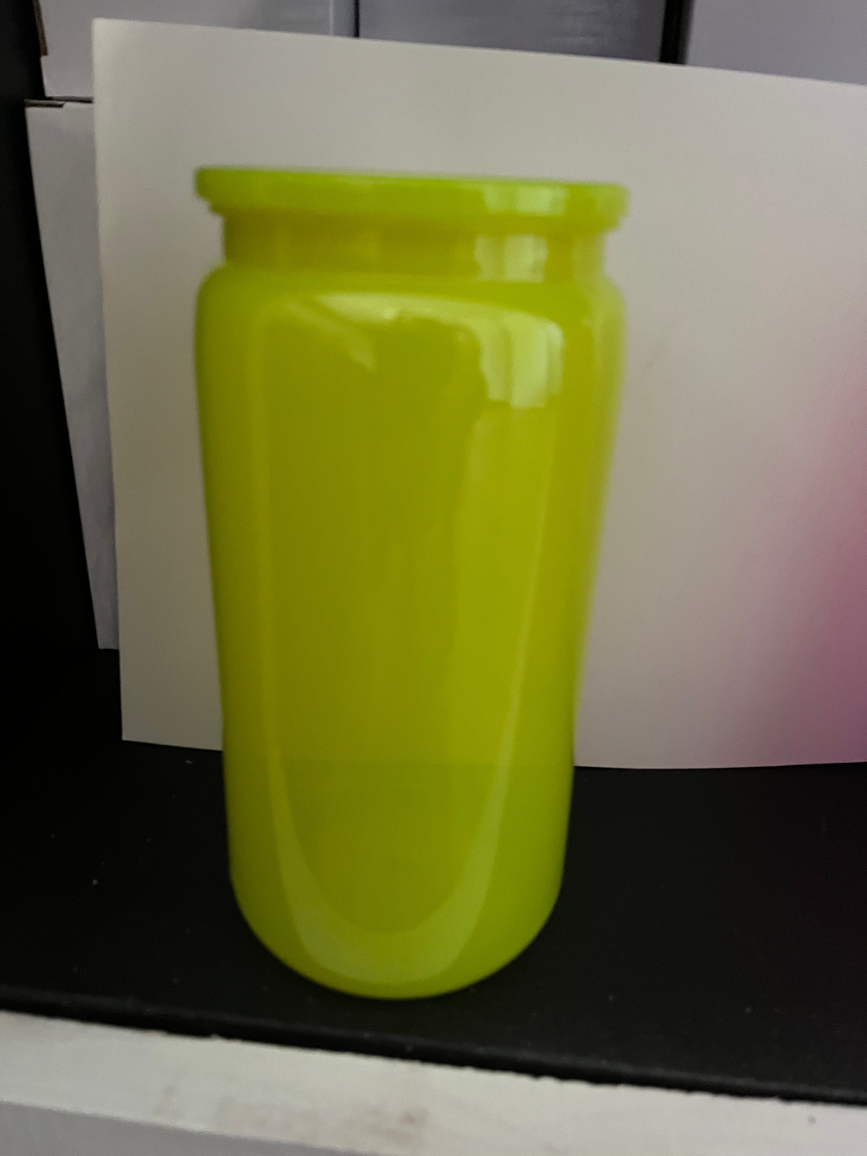 Neon yellow 16oz cup acrylic (plastic non snow globe)