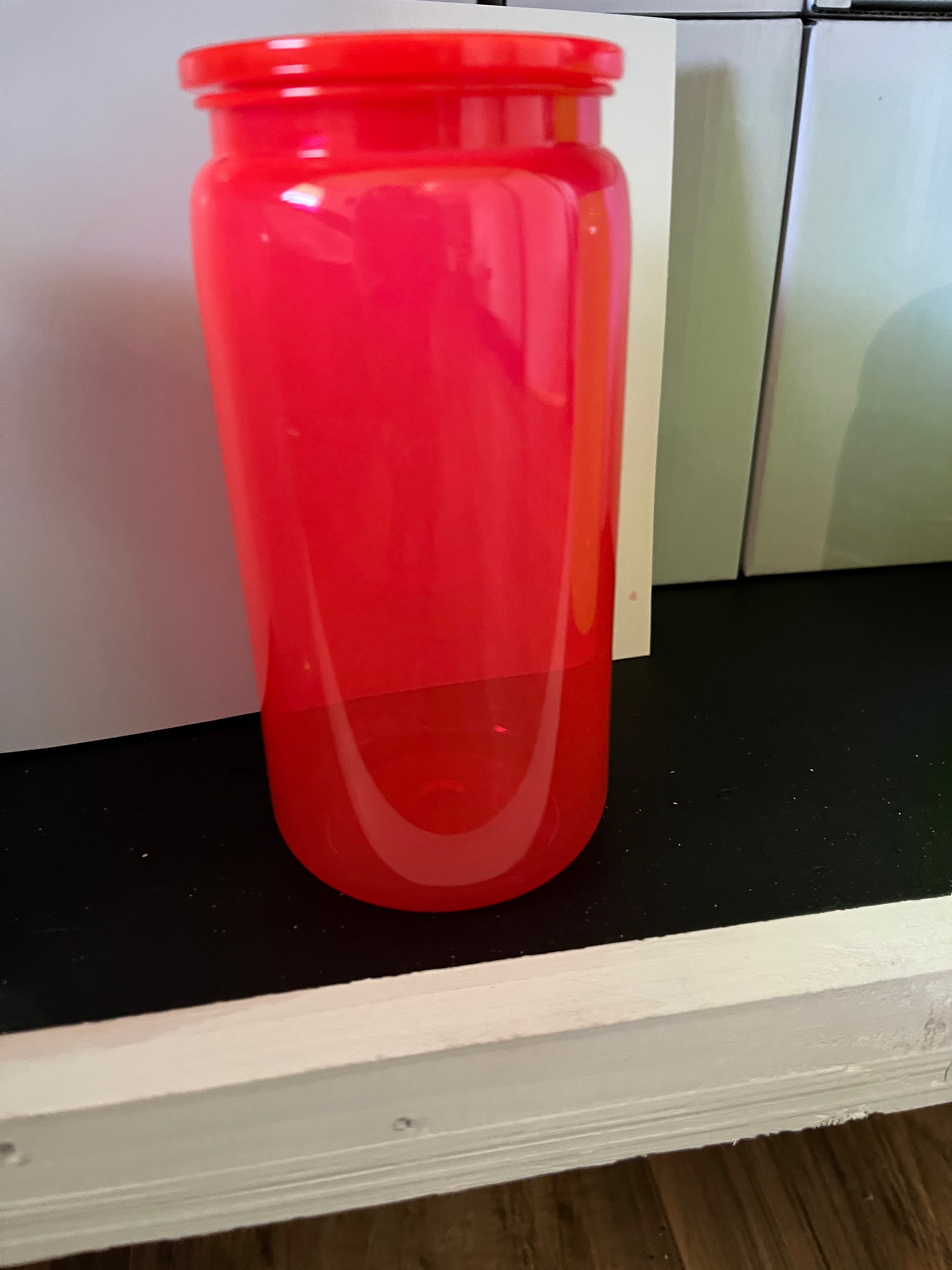 Red neon 16oz acrylic cup (plastic non snow globe)