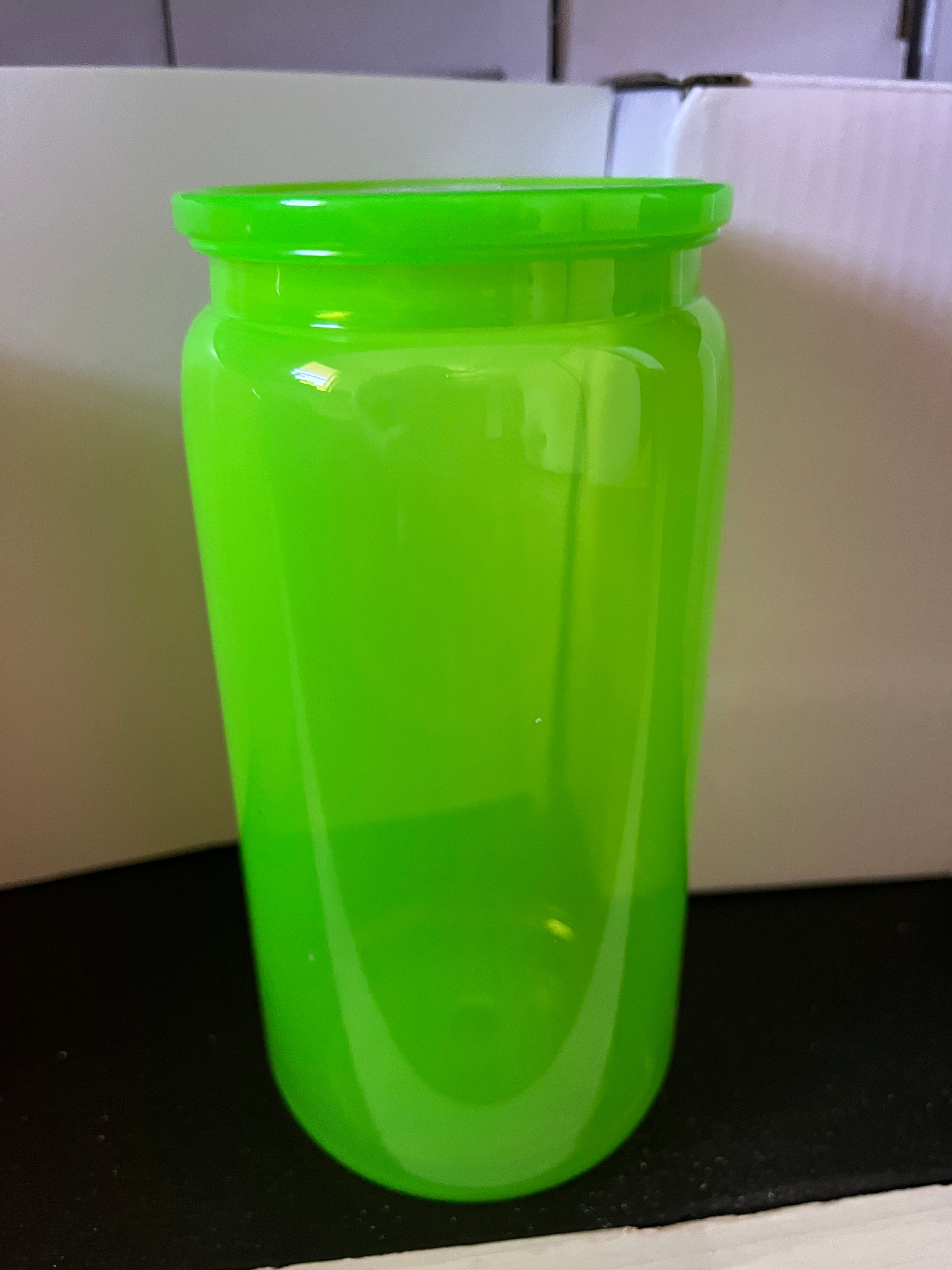Neon green 16oz acrylic cup ( plastic non snow globe)