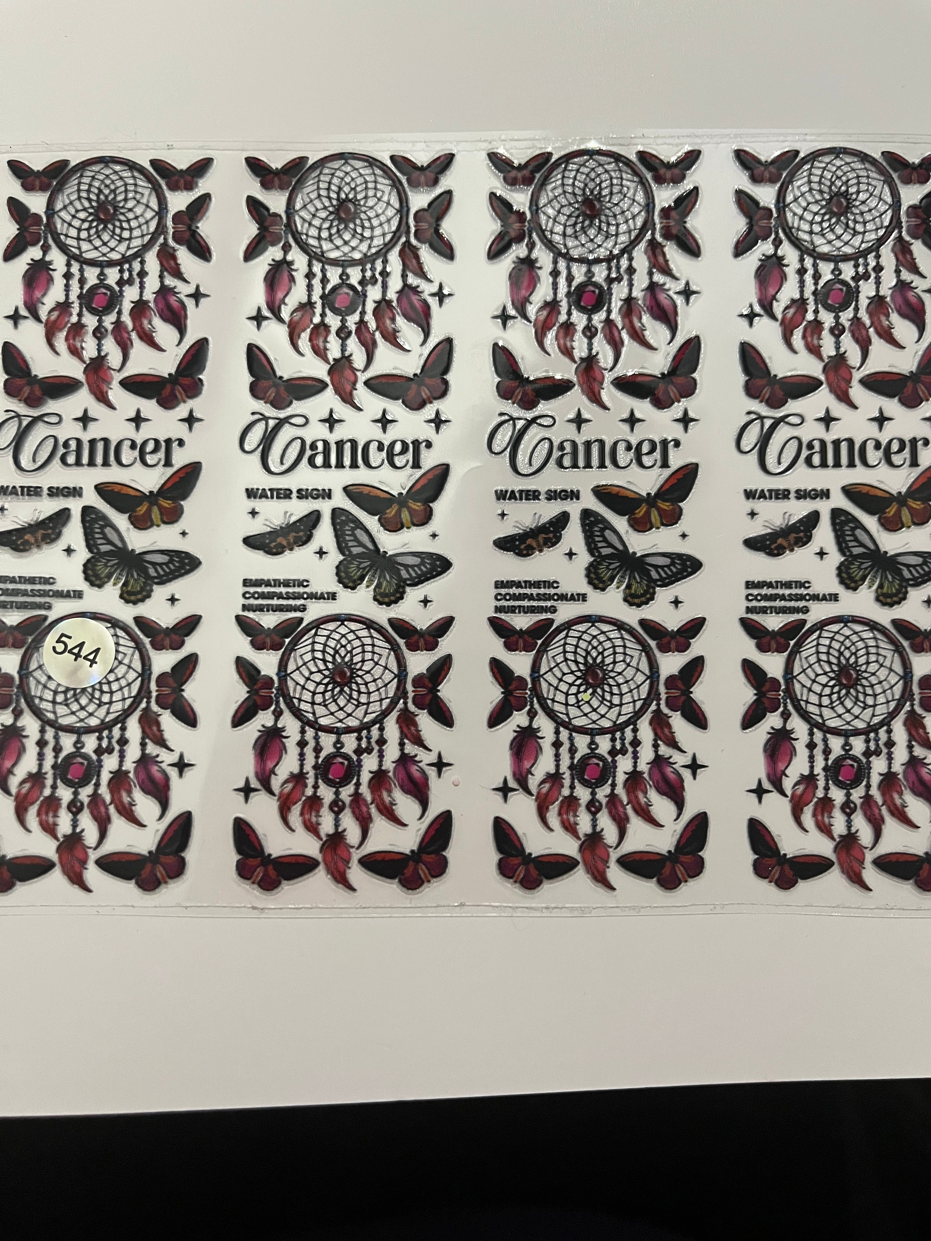 Horoscope cancer with dream catcher and butterflies pen wrap 544