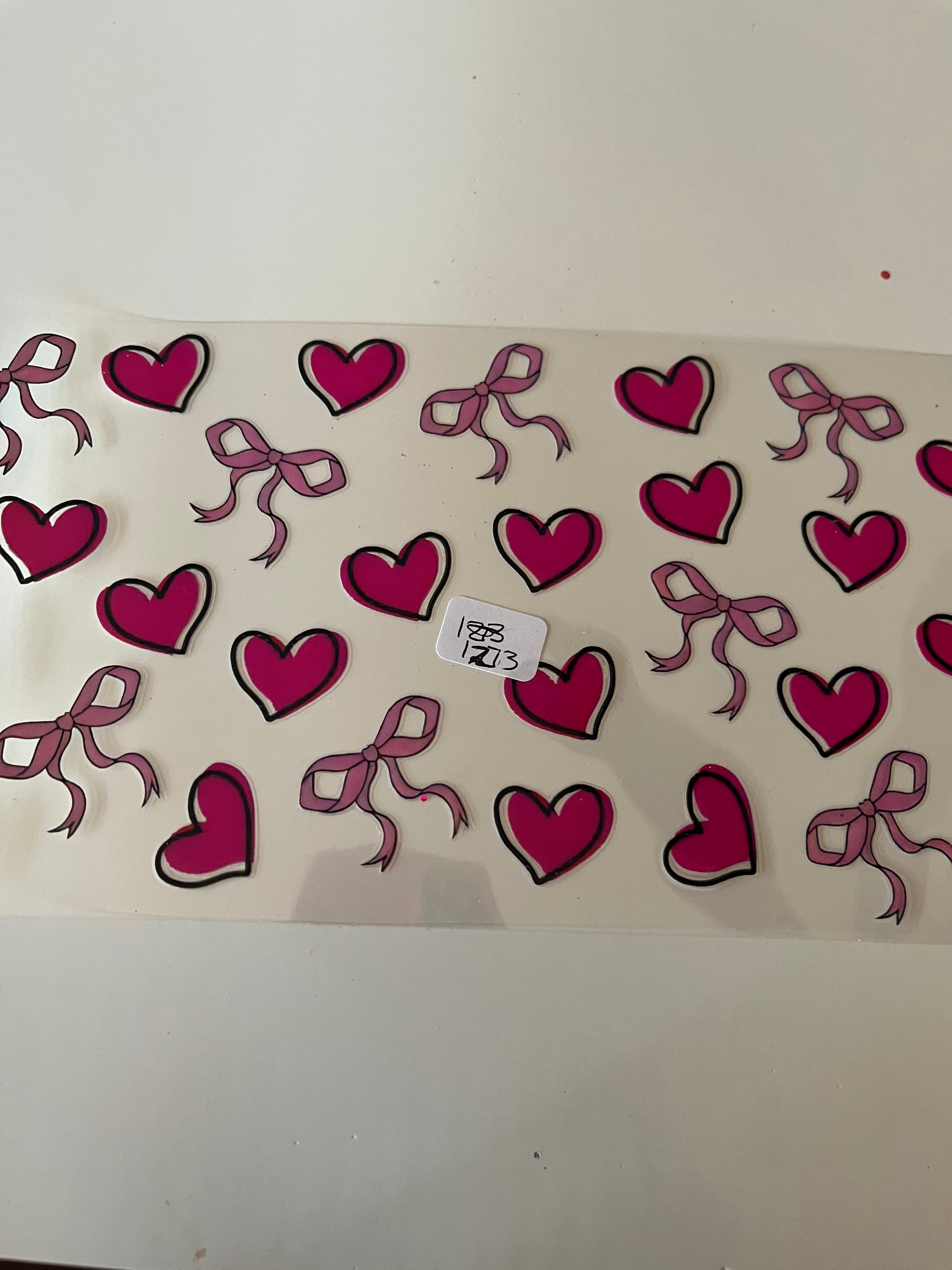 Pink hearts bows 1273