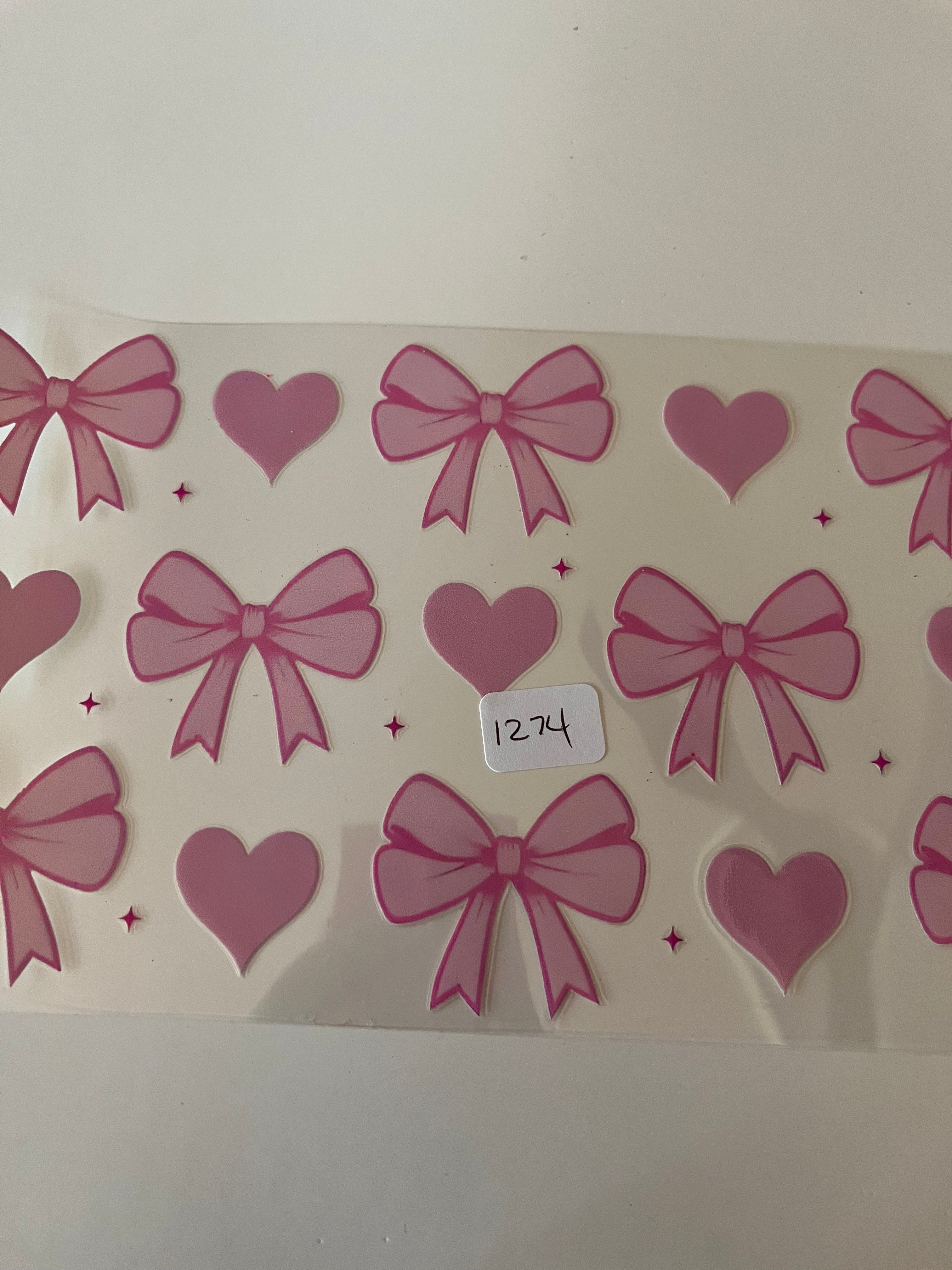 Pink bows heart 1274