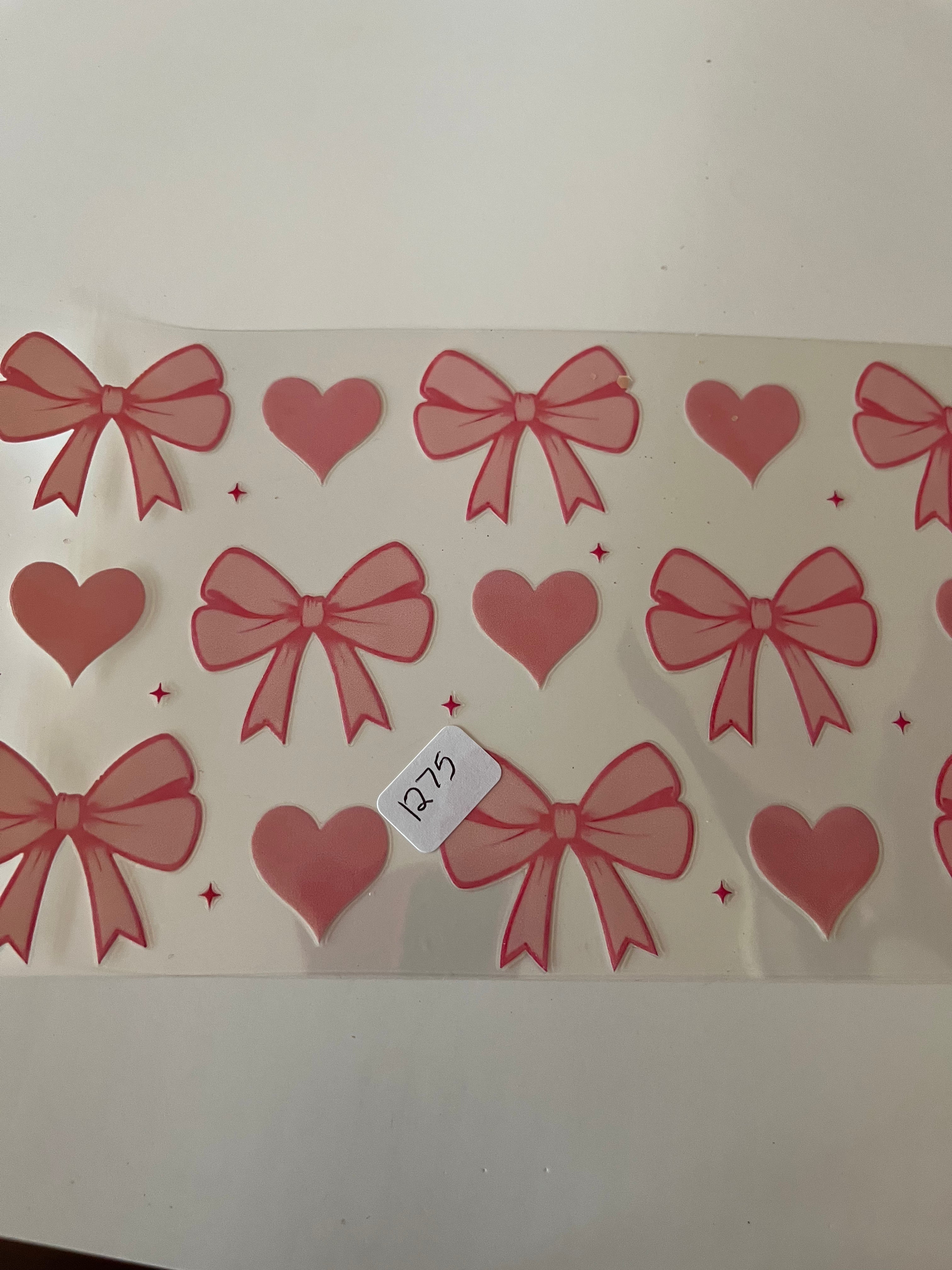 Coral bows and hearts