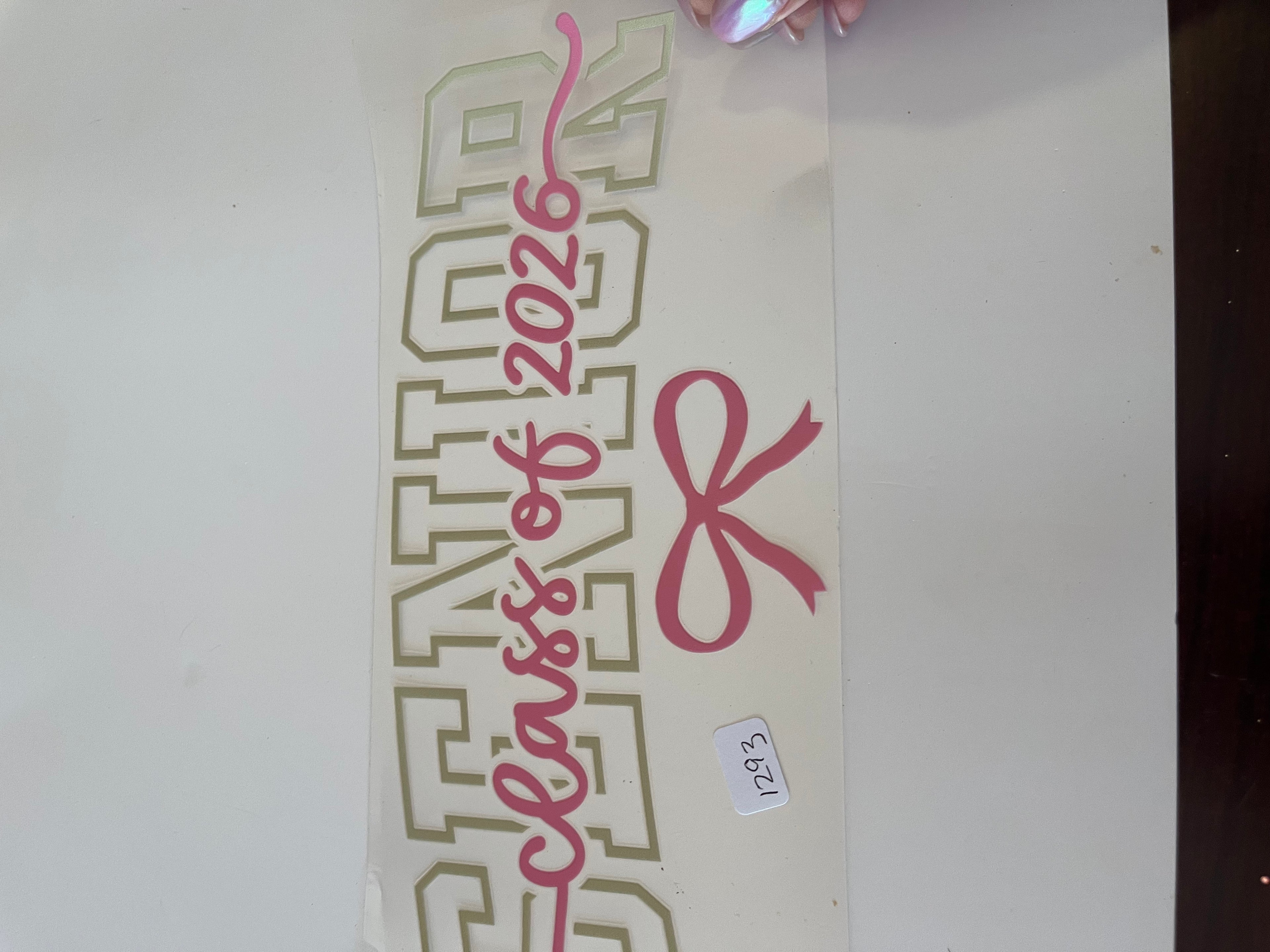 Class of 1026 pink bow