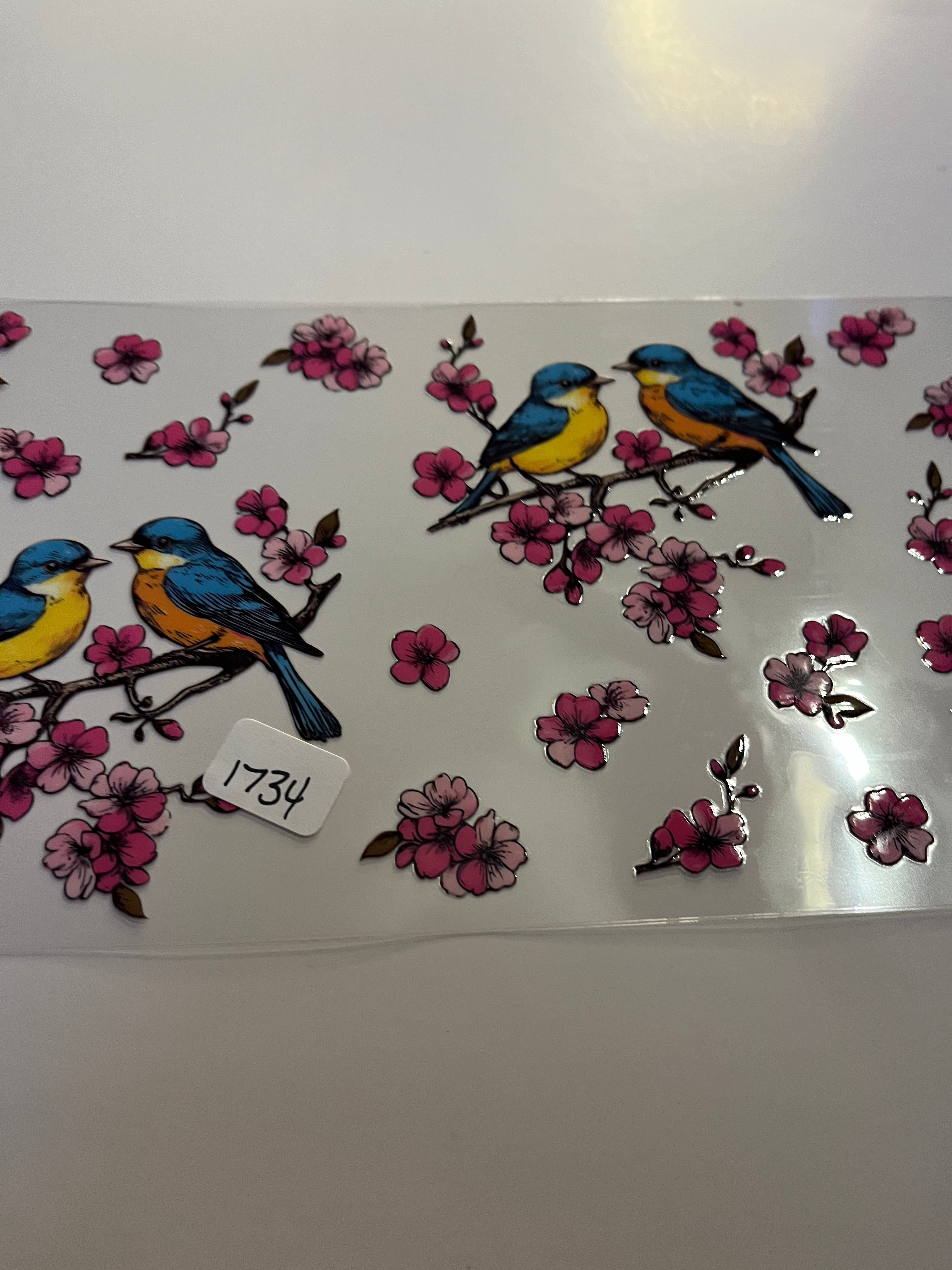 Birds flowers 1734