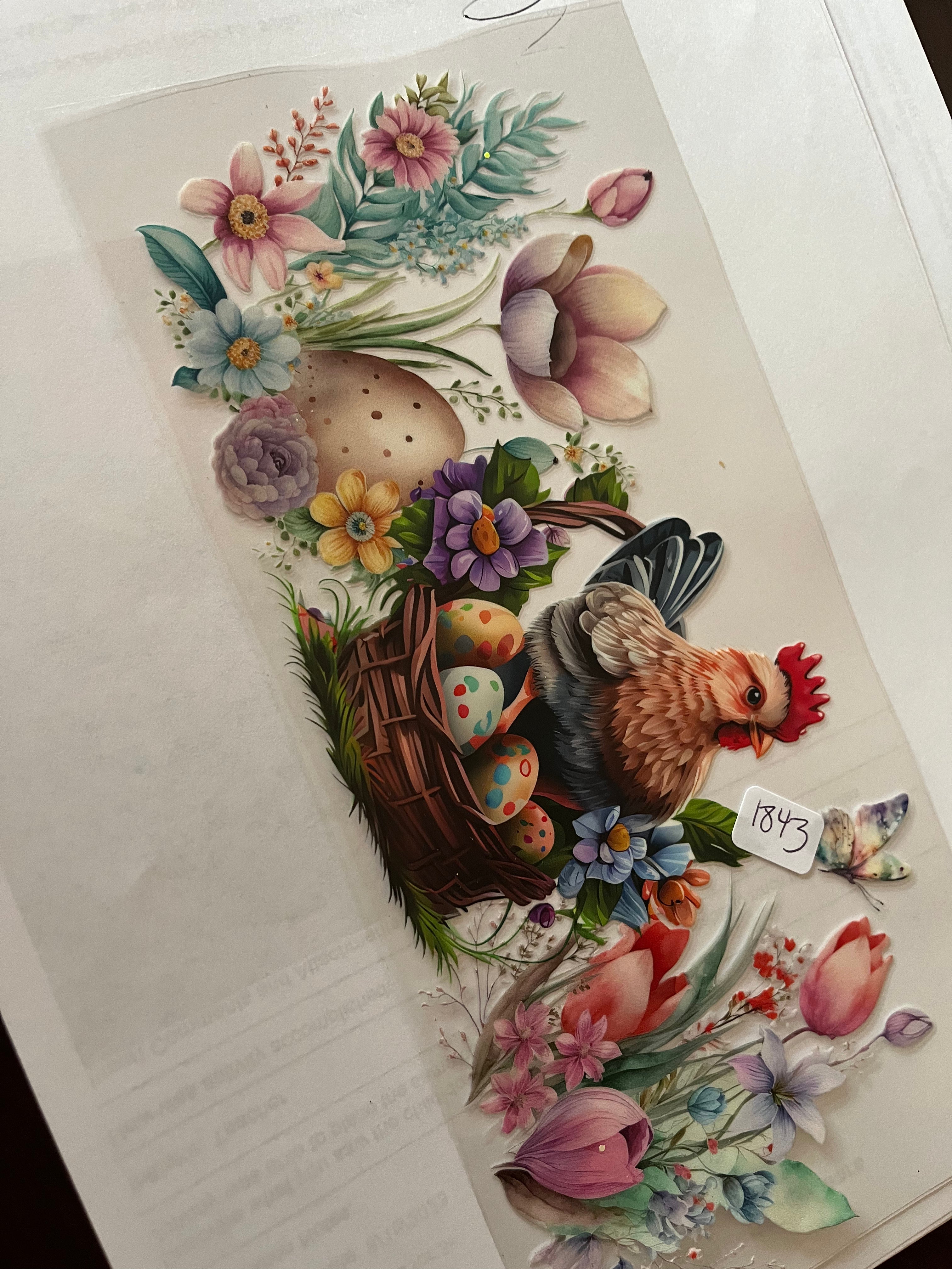 Chicken and flowers 1843